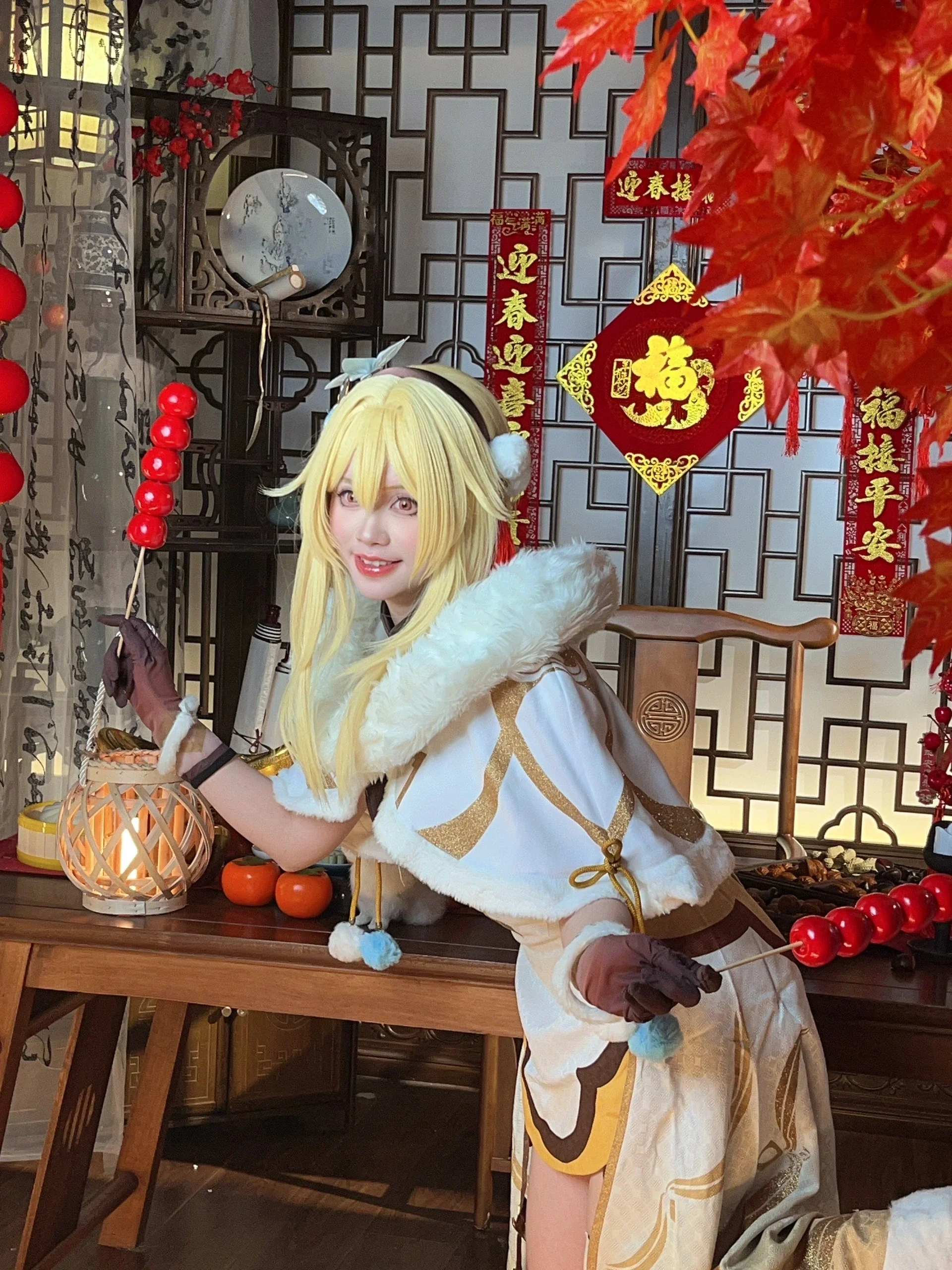 【旅行者荧cos】璃月海灯节，新春同人套实拍