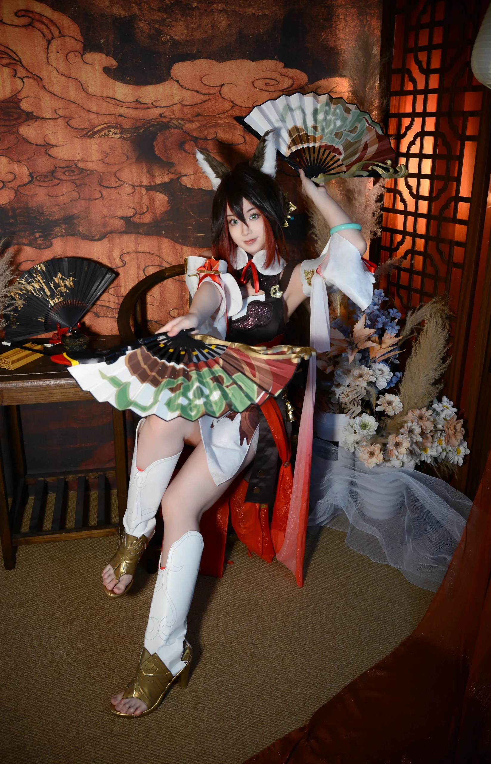【停雲cos】崩壞星穹鐵道的狐人少女，扇子舞起來 - 第 4 張