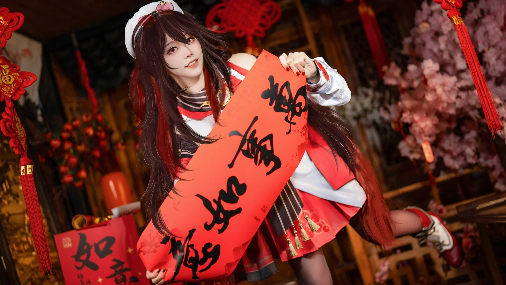 【胡桃cos】原神海灯节特辑，璃月的冬夜与岁岁年红 - 第 10 张