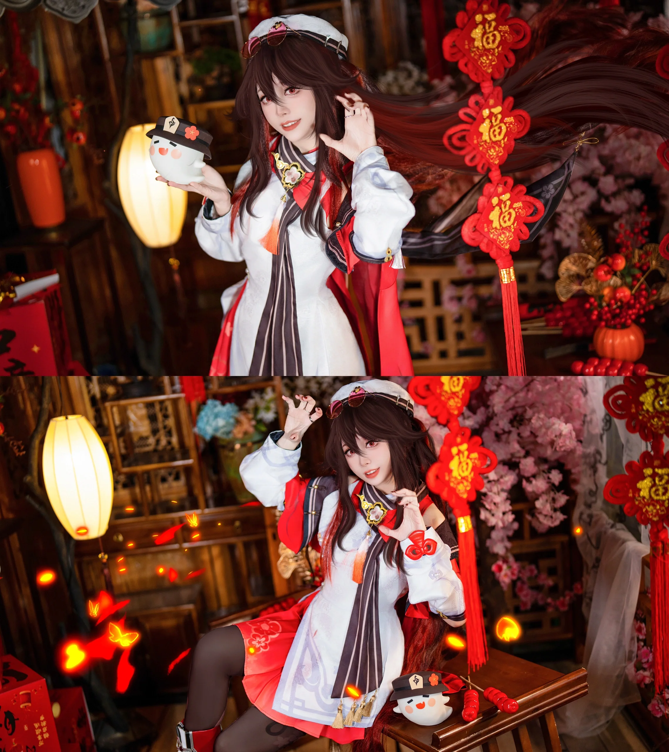 【胡桃cos】原神海灯节特辑，璃月的冬夜与岁岁年红 - 第 2 张