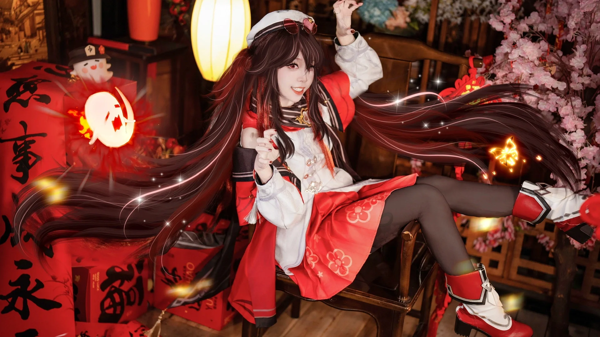 【胡桃cos】原神海灯节特辑，璃月的冬夜与岁岁年红