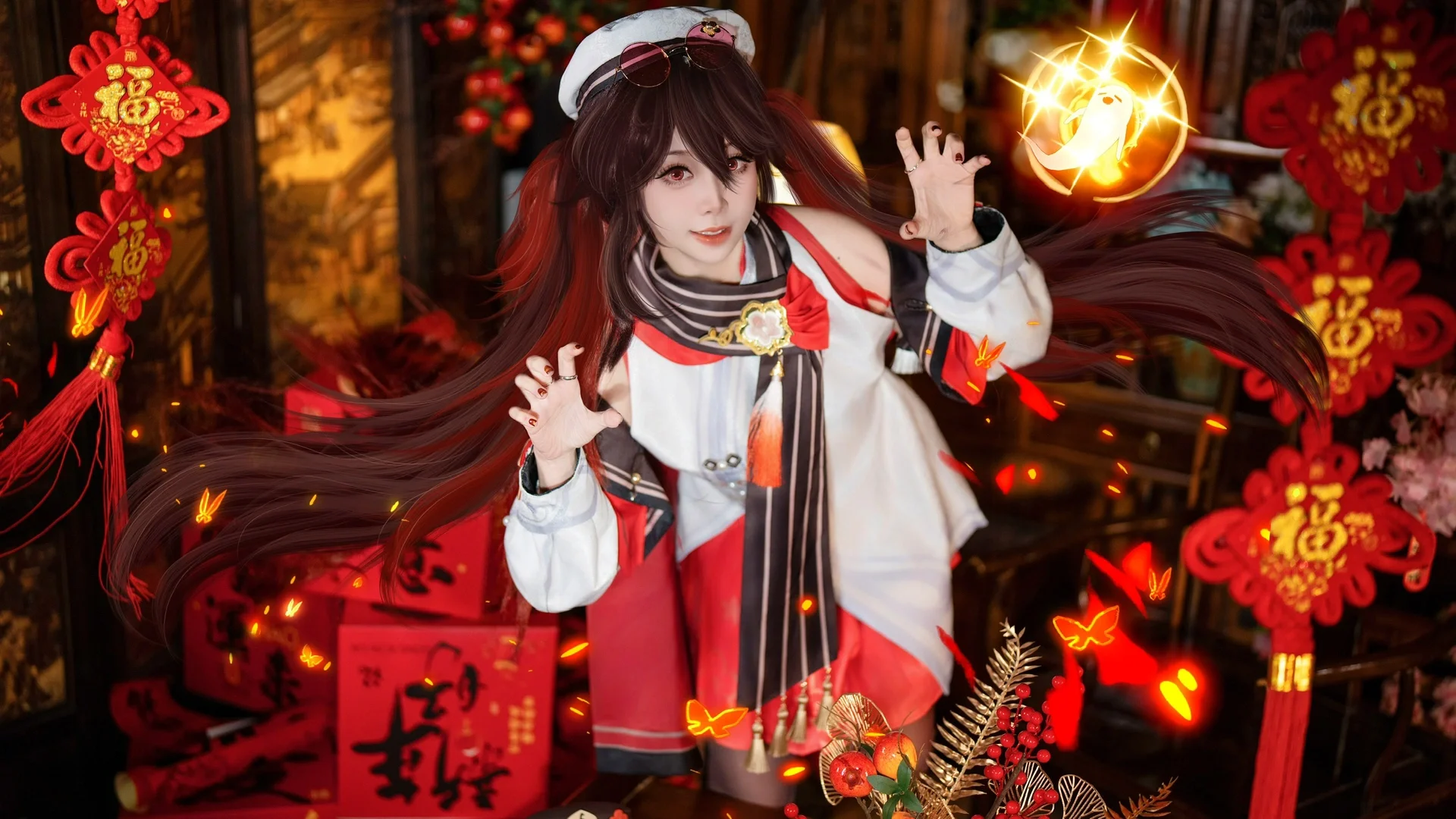 【胡桃cos】原神海灯节特辑，璃月的冬夜与岁岁年红 - 第 8 张