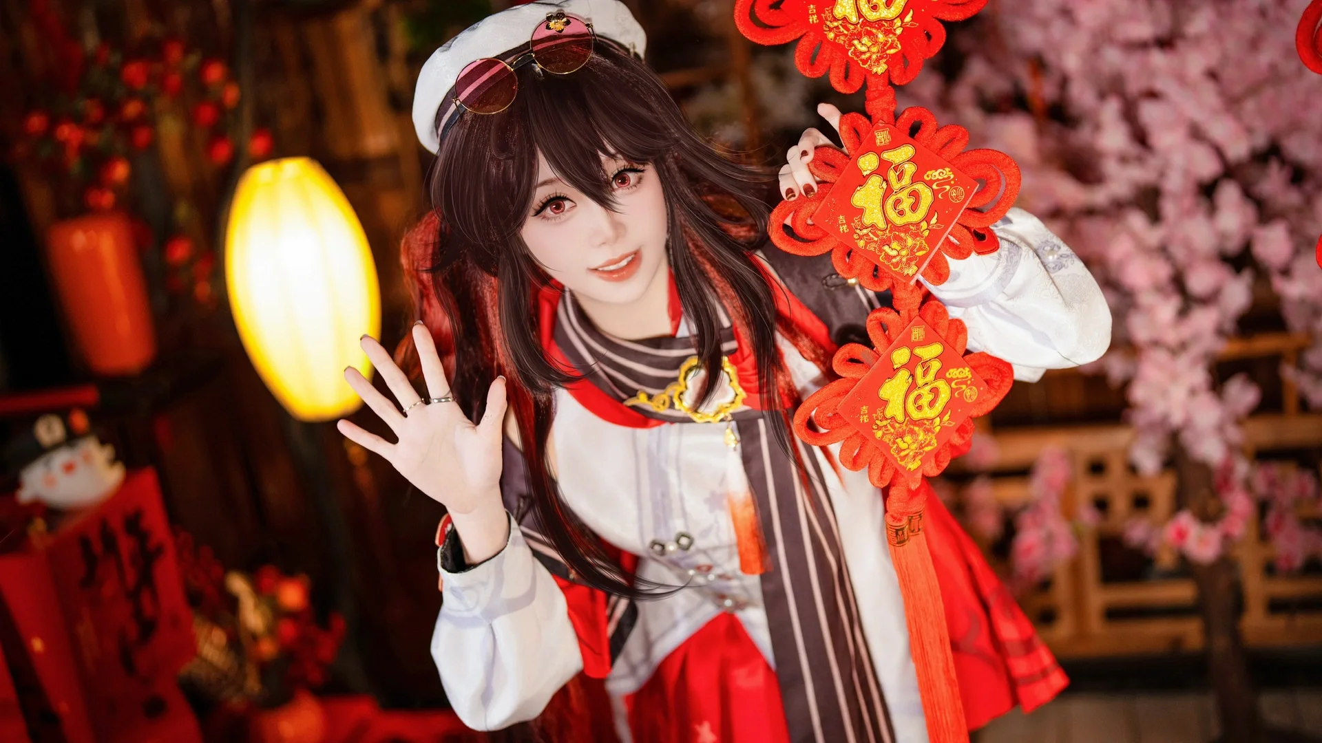 【胡桃cos】原神海灯节特辑，璃月的冬夜与岁岁年红 - 第 9 张