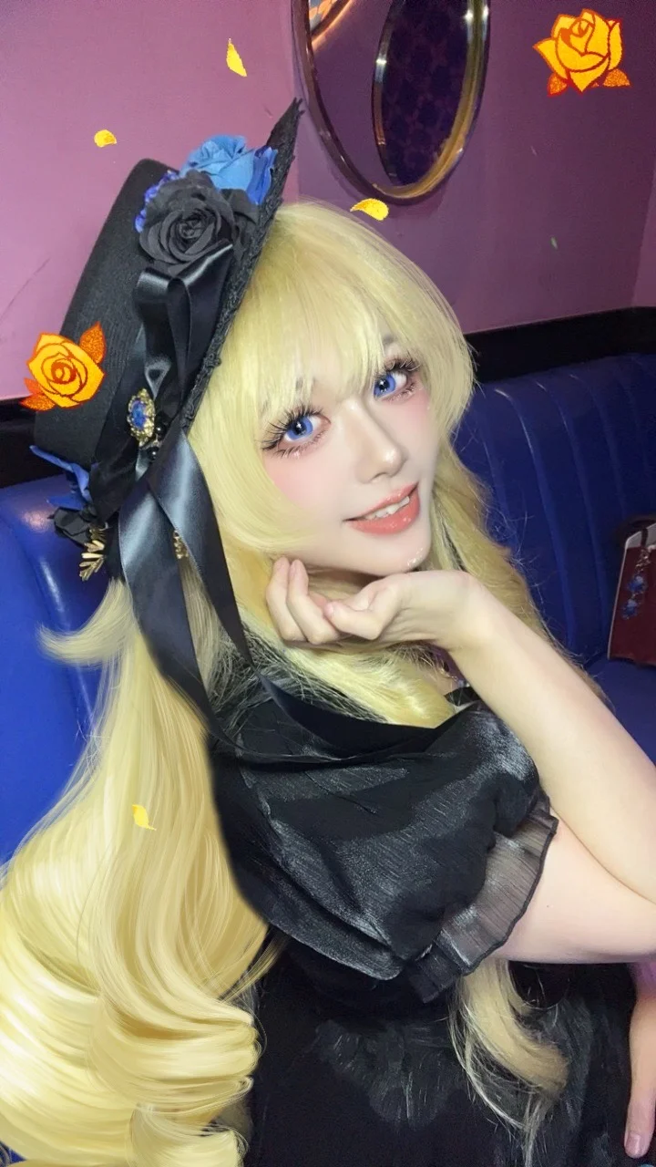 【娜维娅cos】KTV里的枫丹黄玫瑰，自搭私设轻复古日常 - 第 2 张