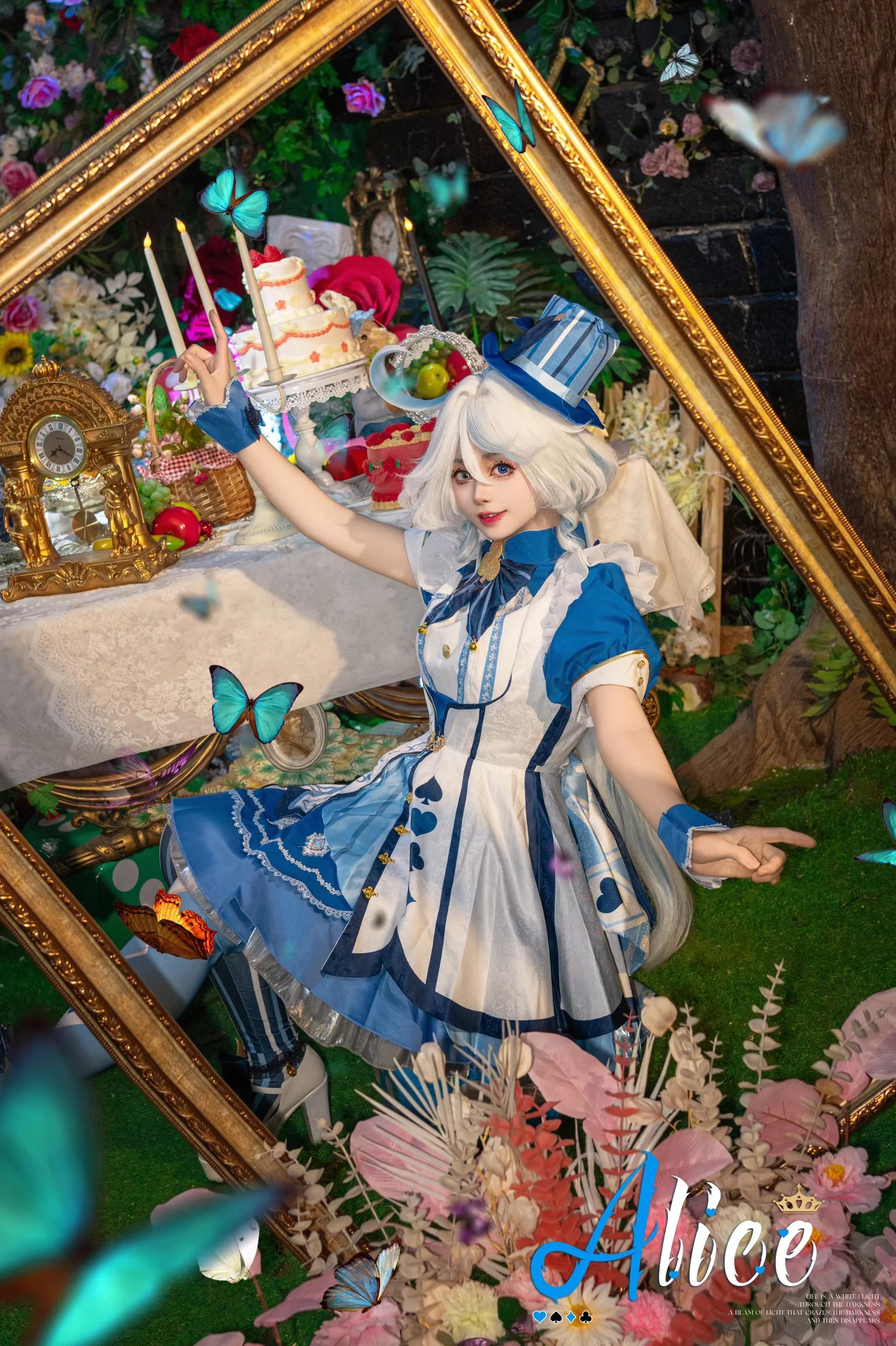 【芙宁娜cos】爱丽丝主题下的梦幻蓝白茶会 - 第 5 张