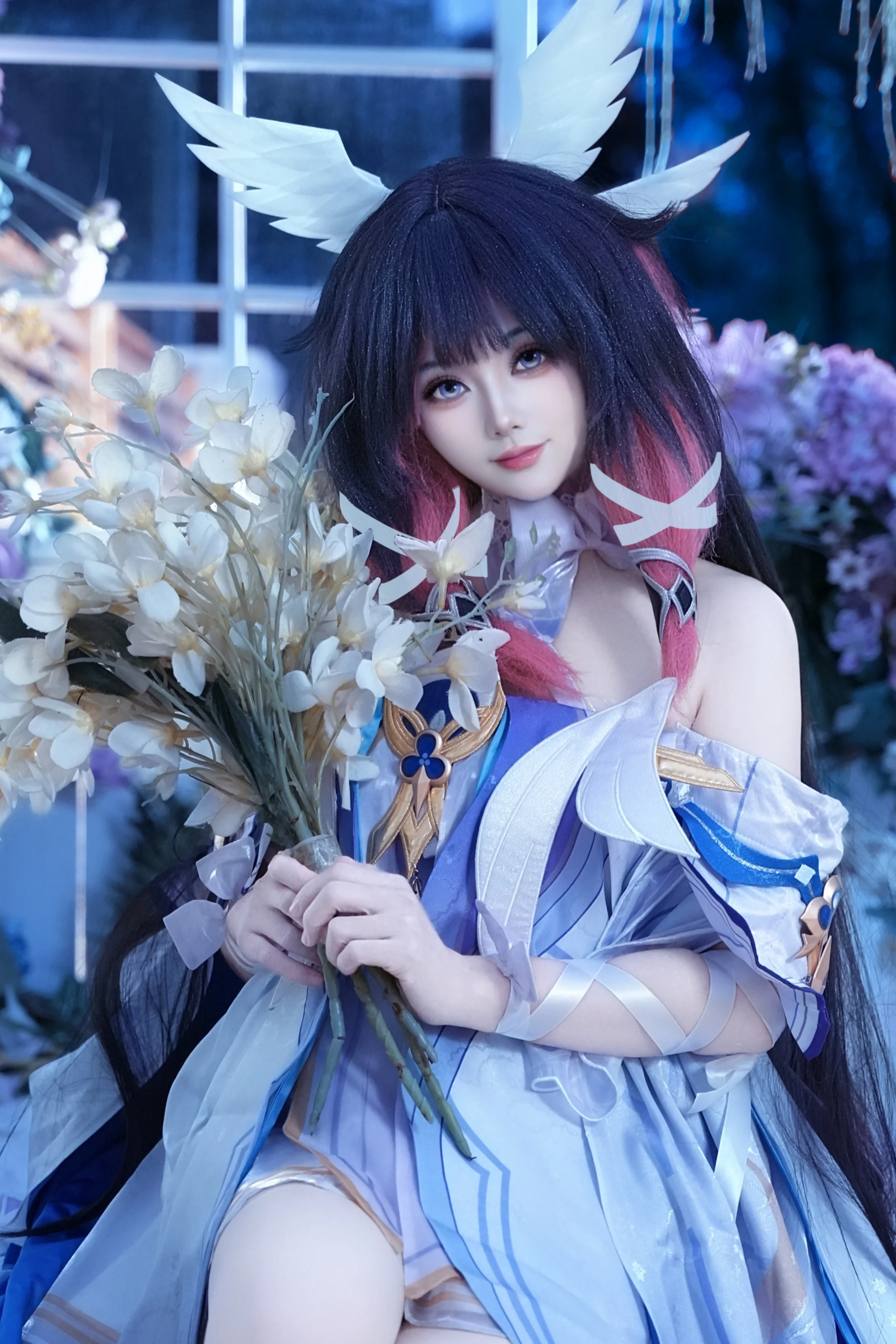 【哥伦比娅cos】原神月之少女，冷色调下的静谧定格 - 第 1 张
