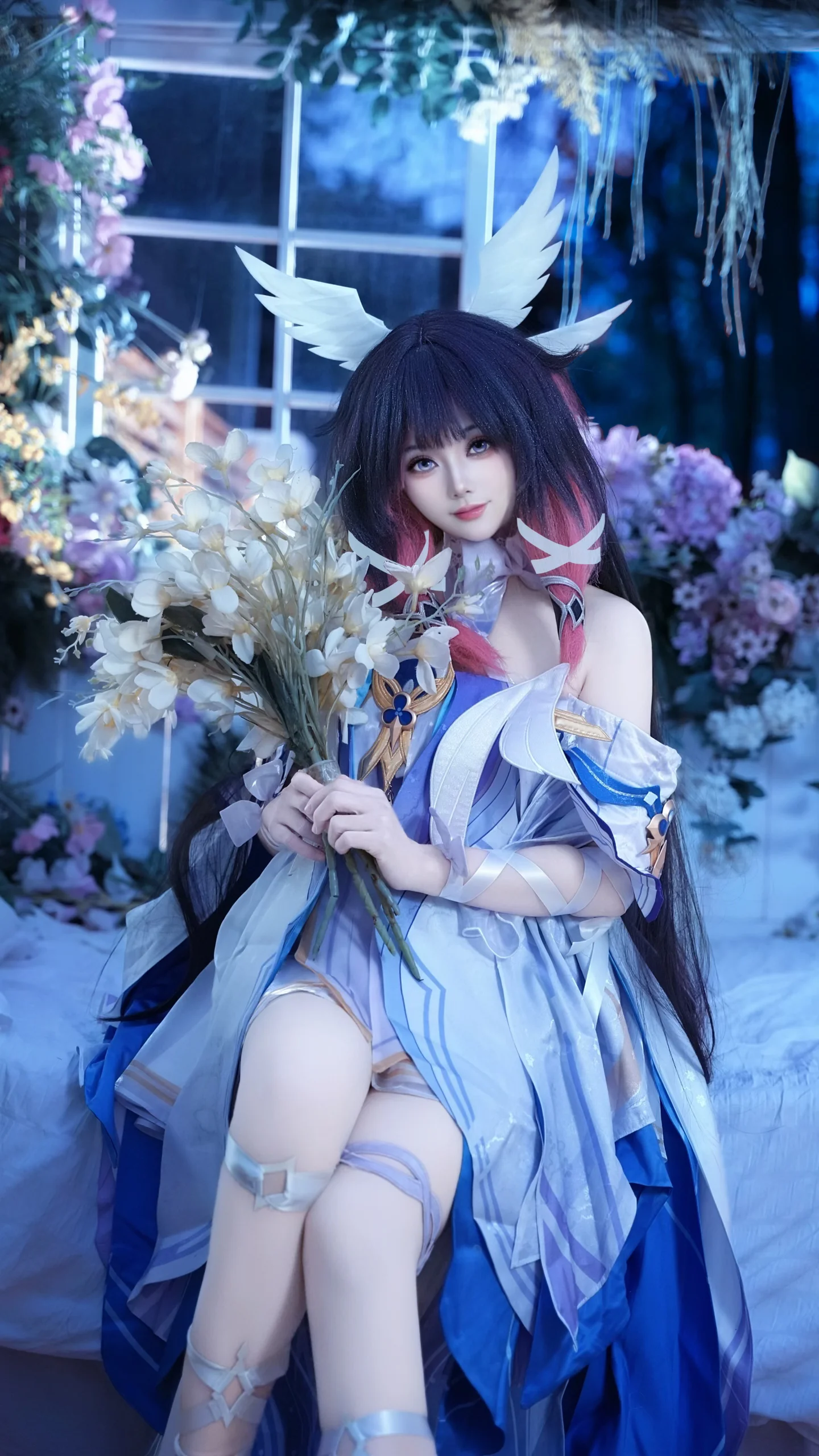 【哥伦比娅cos】原神月之少女，冷色调下的静谧定格