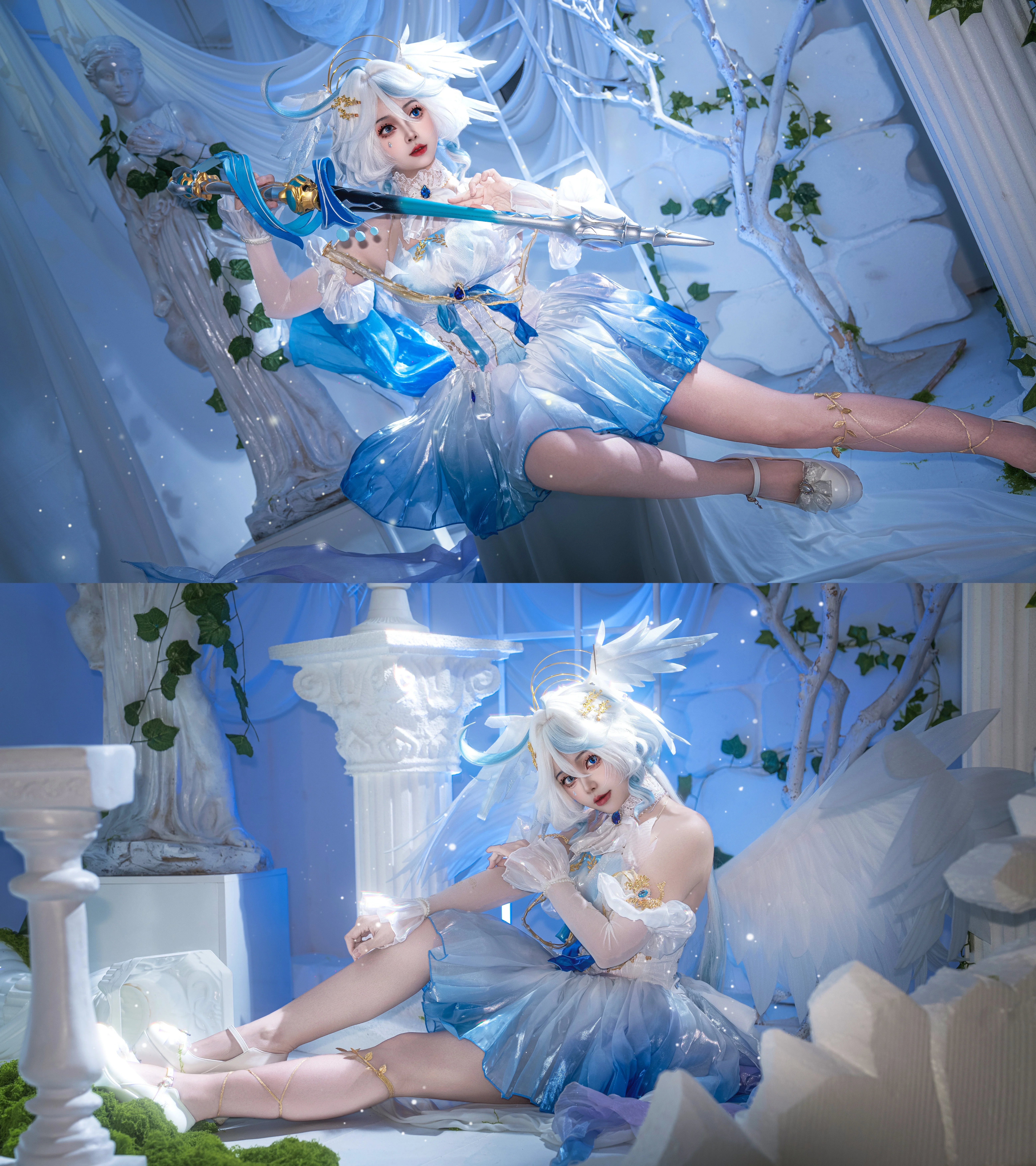 [Focalors Cosplay] Genshin Impact Hydro Archon's Sacred Hymn Form Photoshoot - Image 1