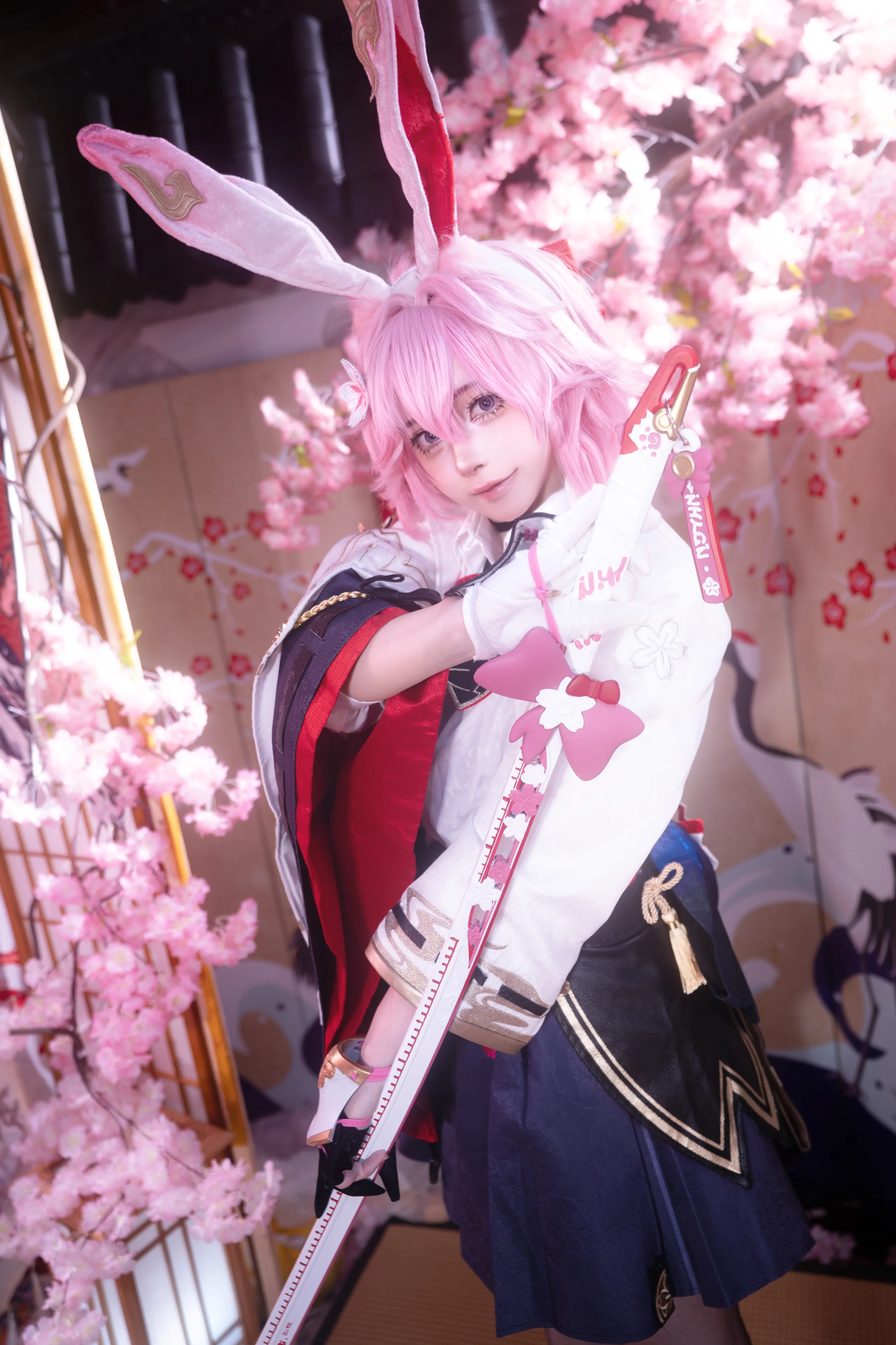 【緋英cos】崩壞星穹鐵道里的粉毛兔耳武士，帥感拉滿實錄 - 第 1 張