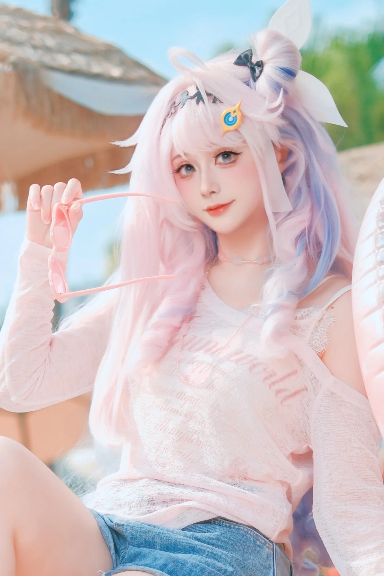 【达妮娅cos】鸣潮夏日限定，和娅娅一起泡在清凉泳池里 - 第 4 张