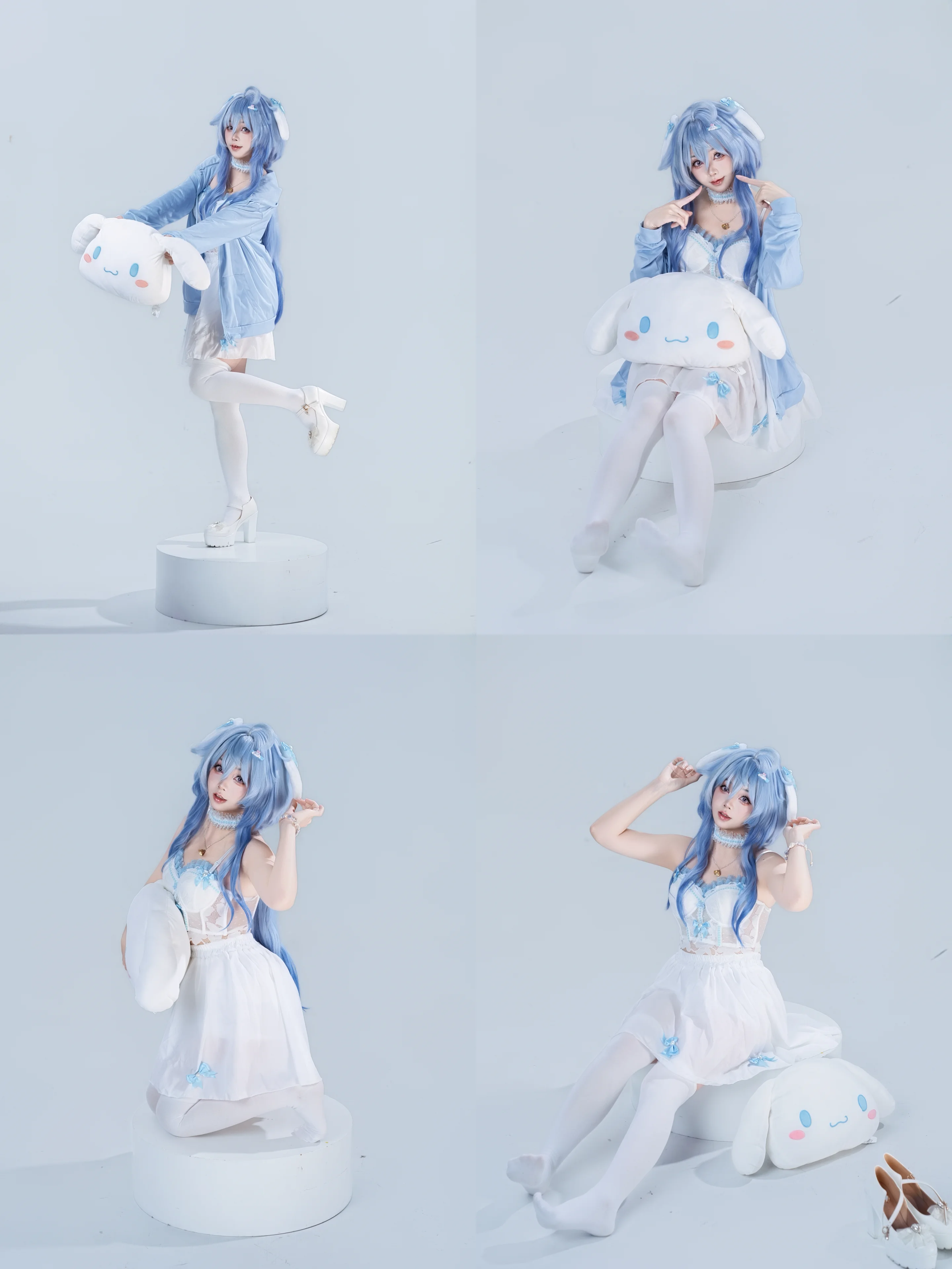 原神甘雨玉桂狗同人cos，三年前的清爽动作参考 - 第 1 张