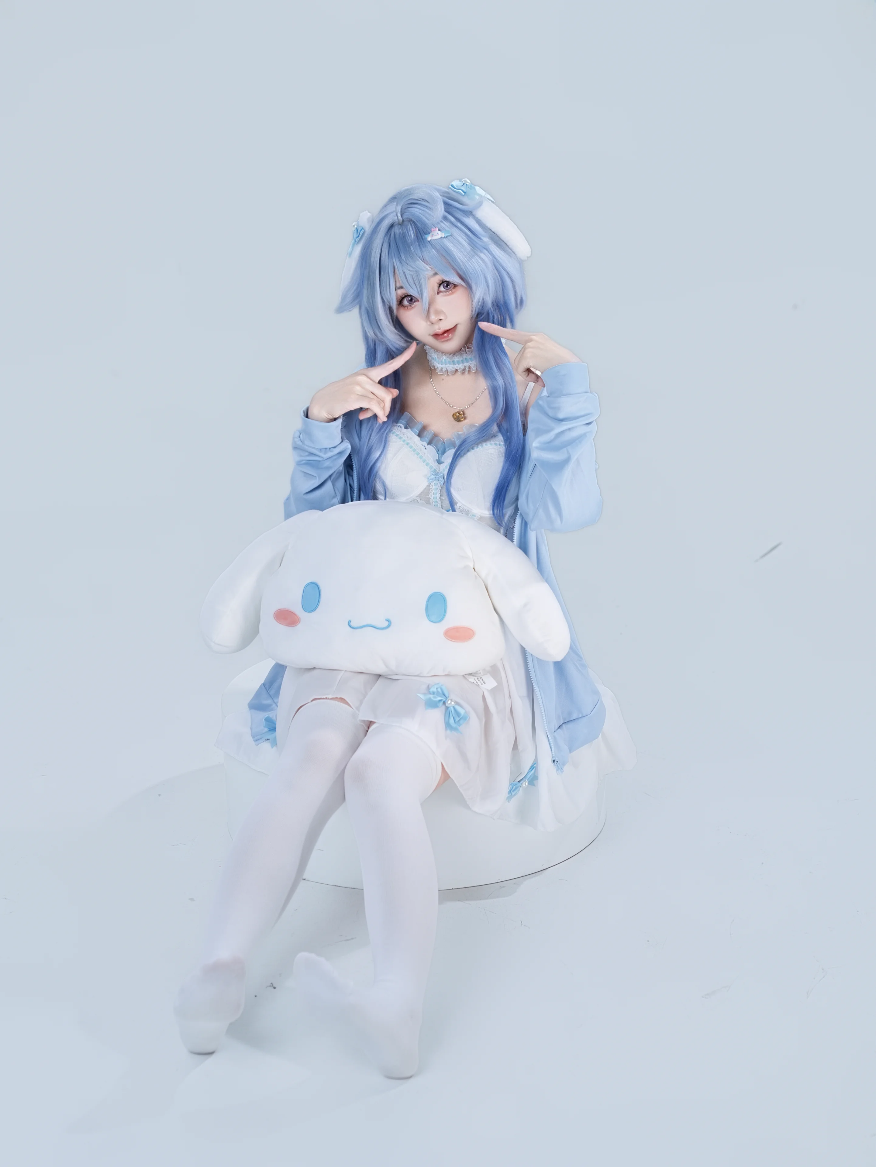 原神甘雨玉桂狗同人cos，三年前的清爽动作参考 - 第 3 张