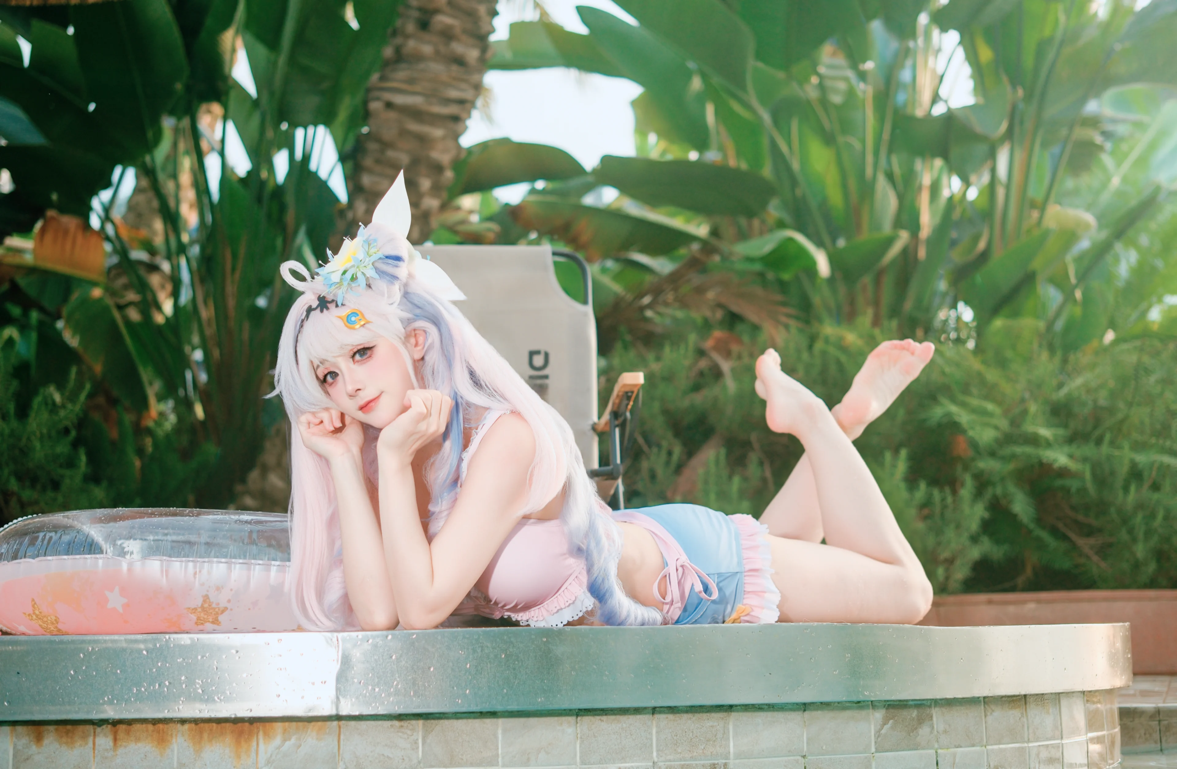【达妮娅cos】夏日泳池边的清凉鸣潮时光 - 第 4 张