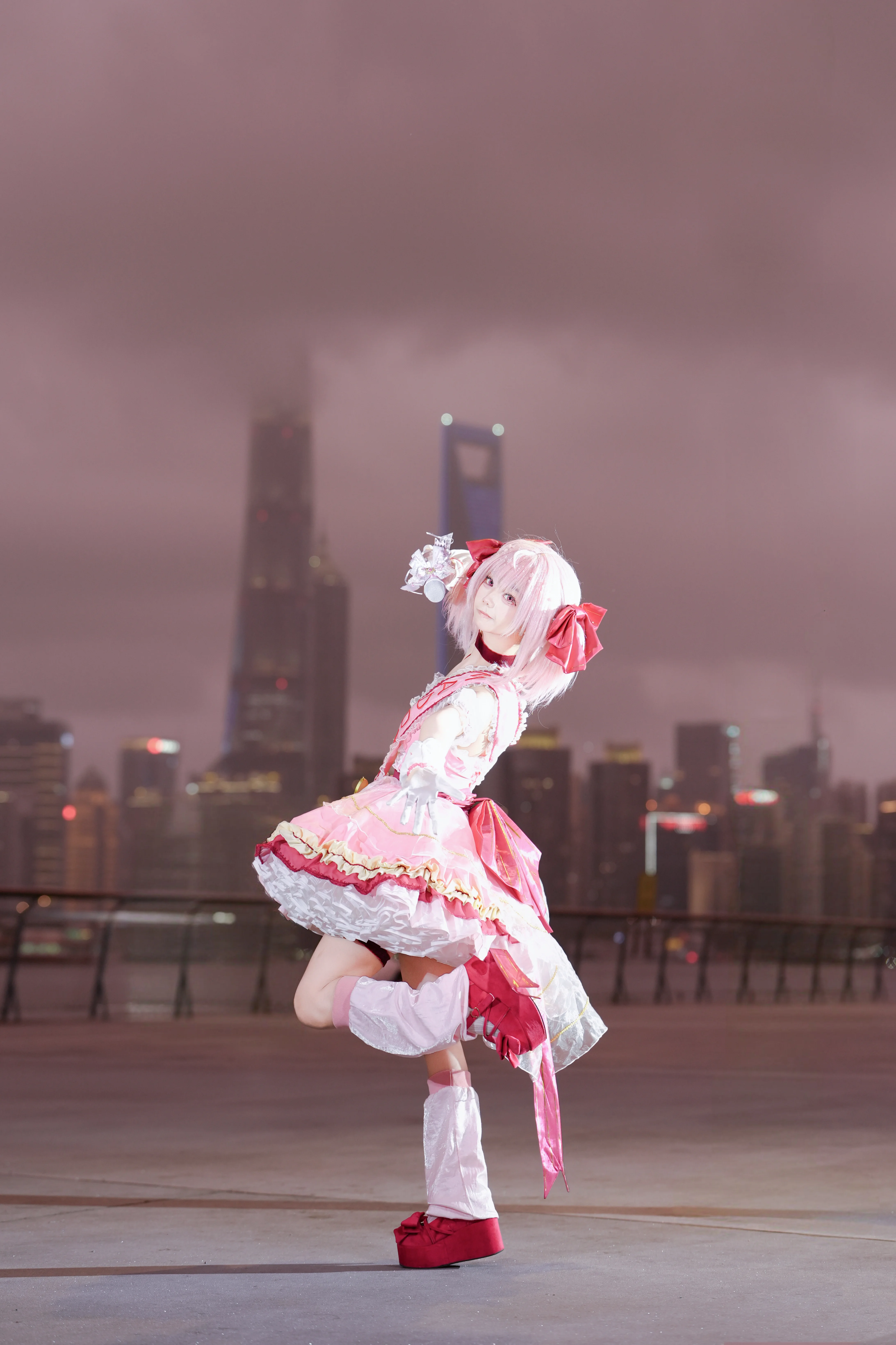 【小圆cos】魔法少女小圆与台风前夕的粉色天空 - 第 2 张