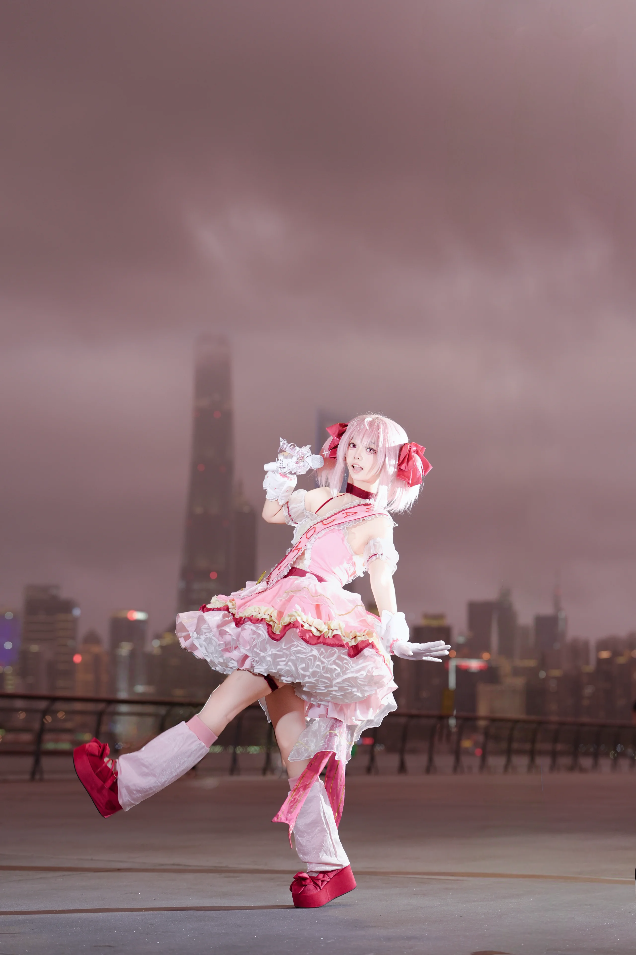 【小圆cos】魔法少女小圆与台风前夕的粉色天空 - 第 3 张