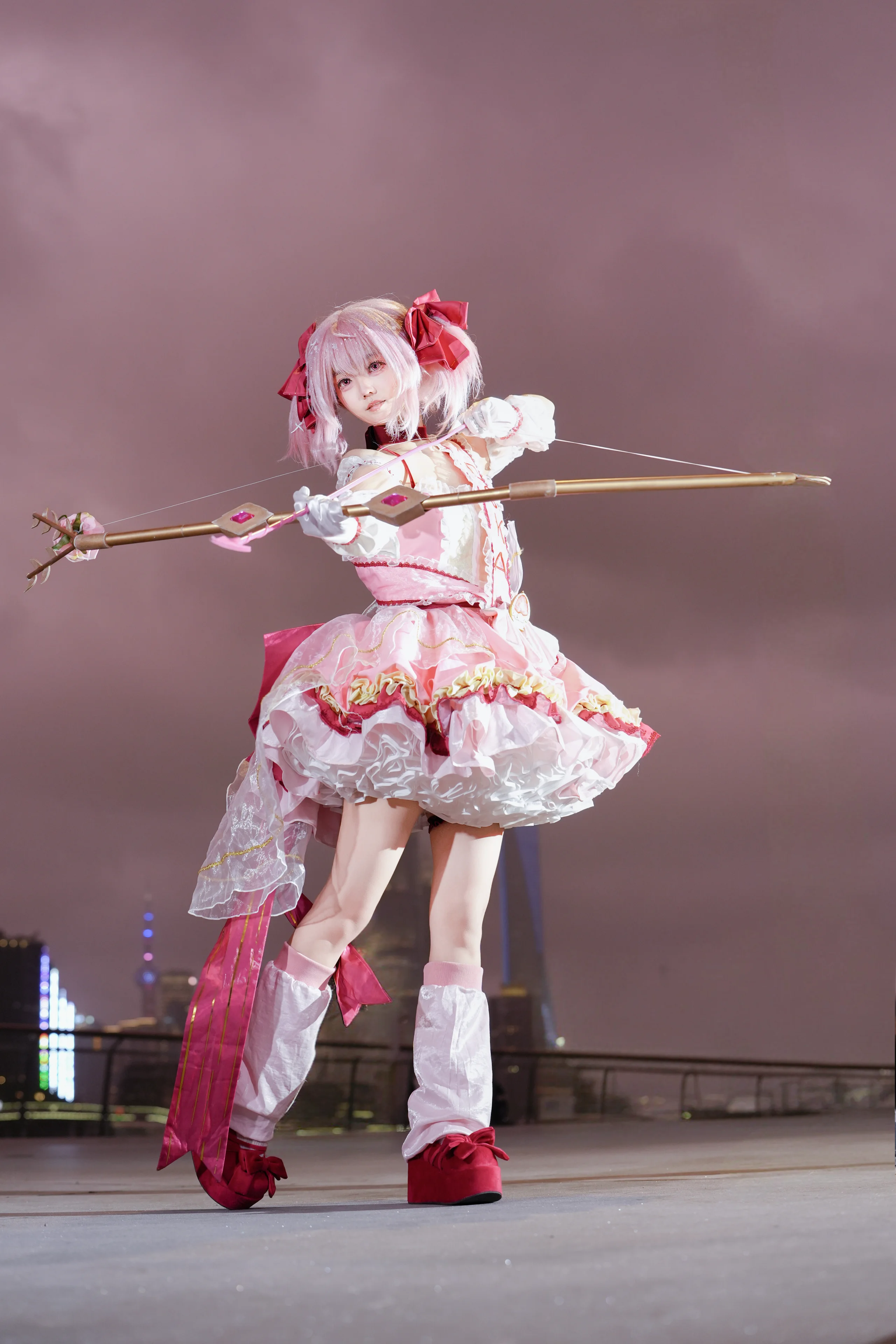 【小圆cos】魔法少女小圆与台风前夕的粉色天空 - 第 6 张