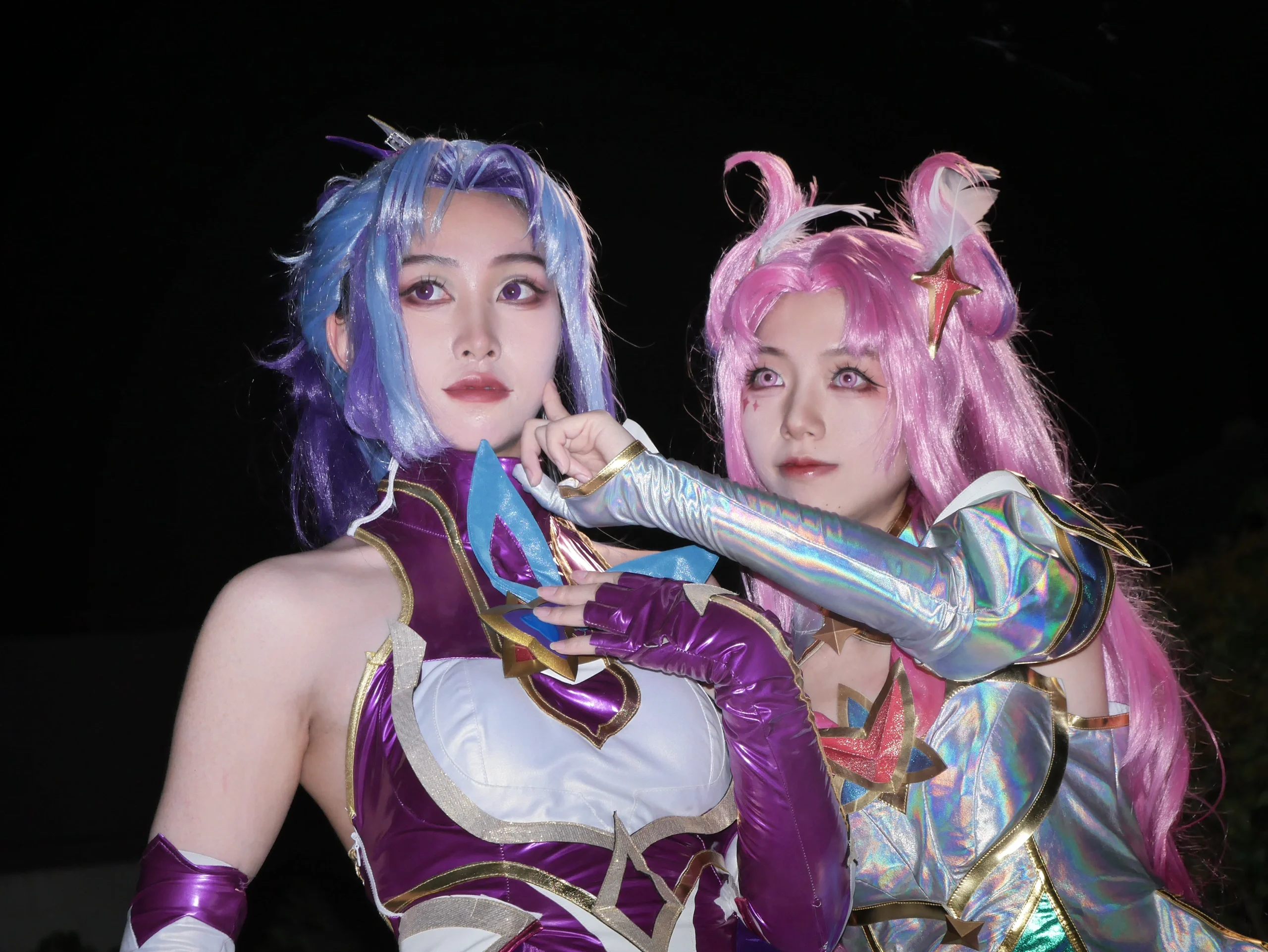 星之守护者卡莎与阿卡丽cos 英雄联盟青梅组夜景正片 - 第 2 张