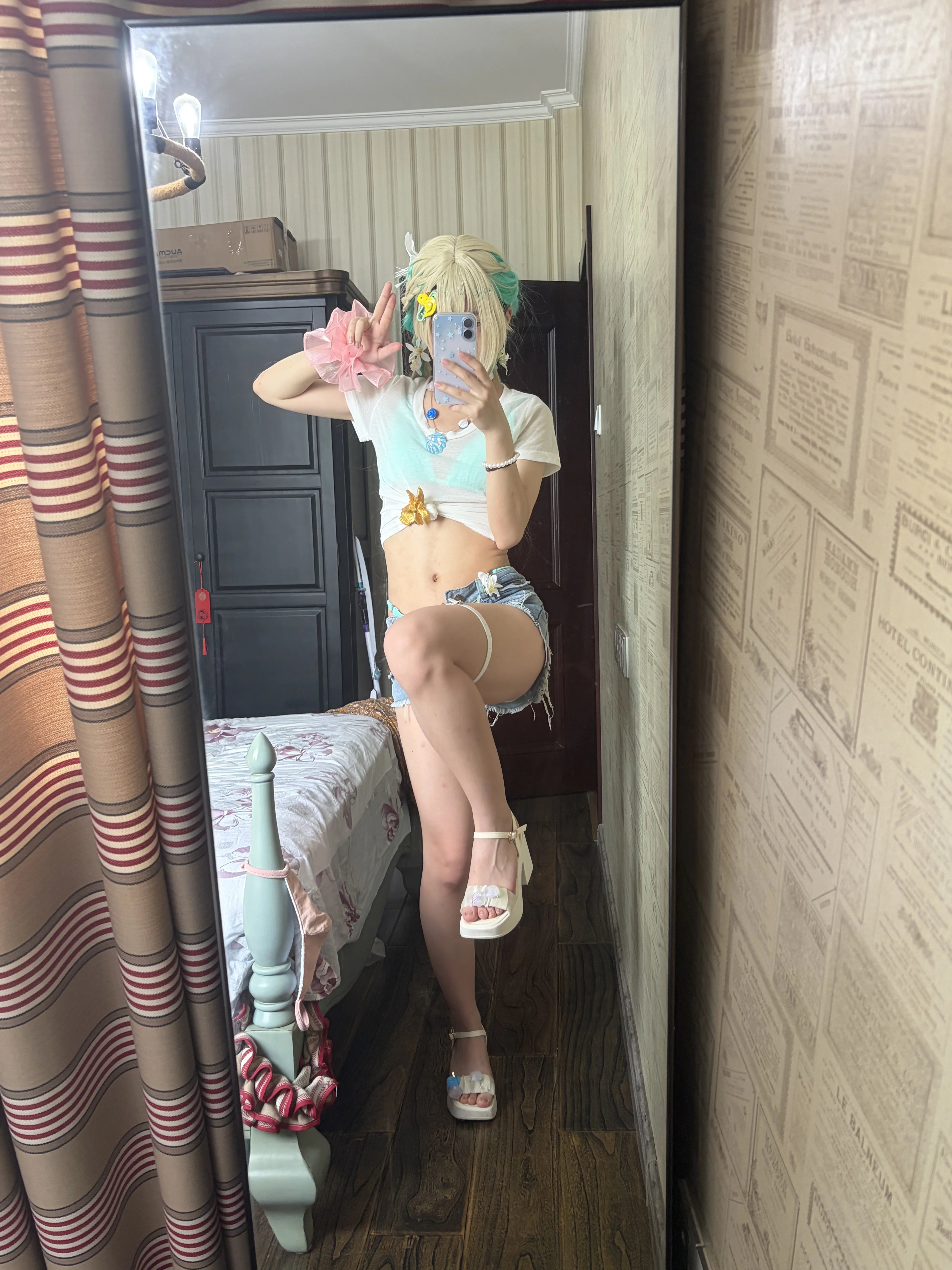 【琳奈cos】原相机试衣，鸣潮夏日薄荷糖穿搭