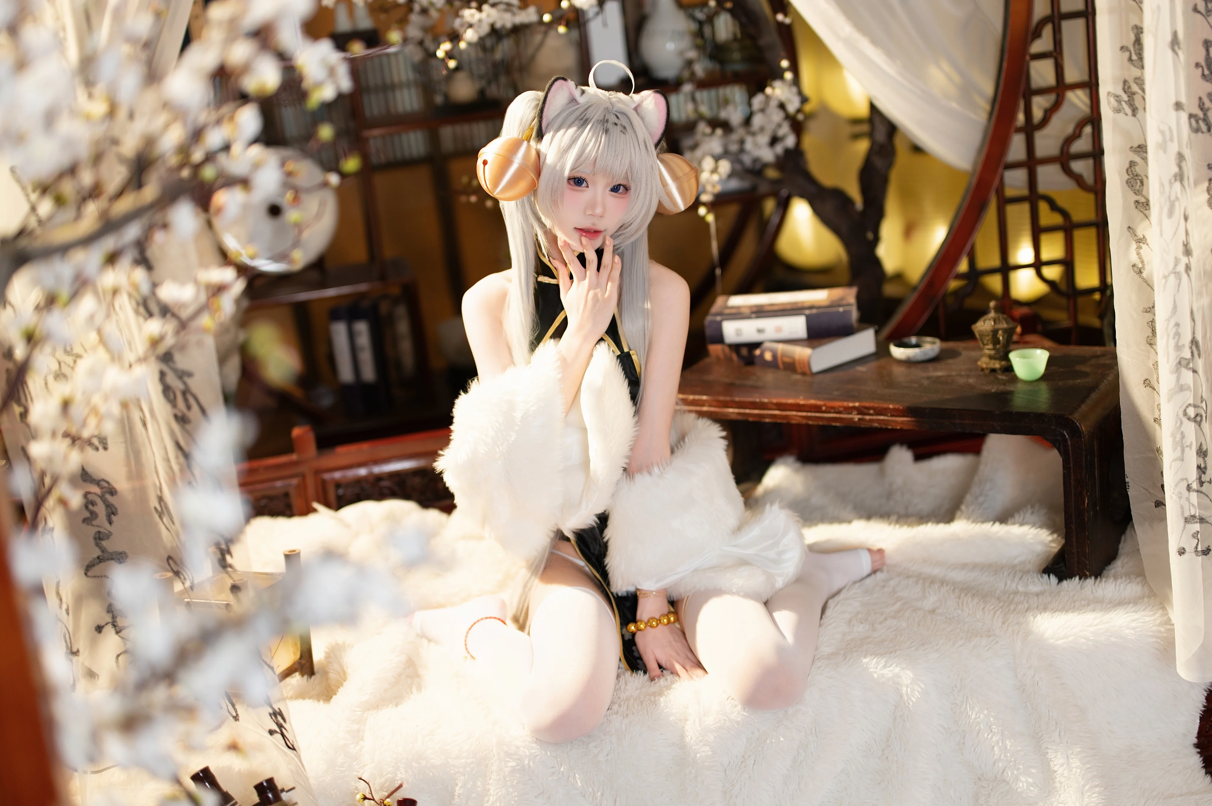 【白虎娘cos】虎嘯風生，新中式獸耳的冬日氛圍感 - 第 2 張