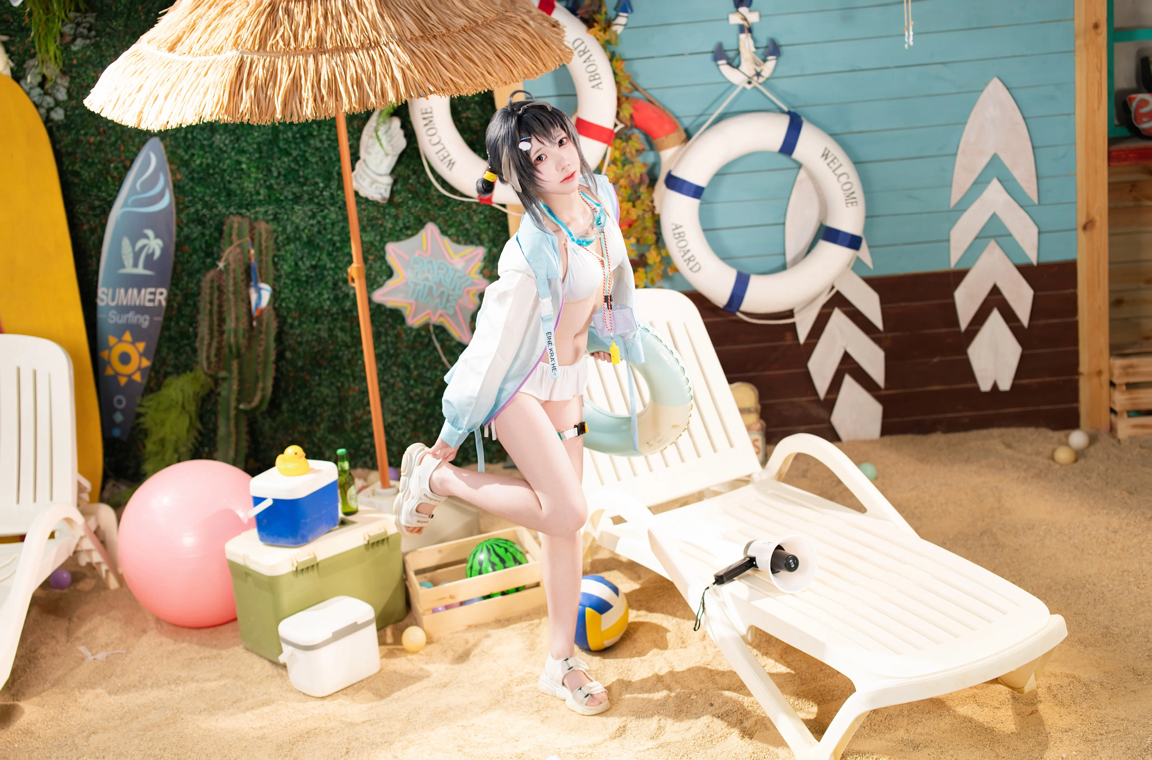 【羽毛笔cos】明日方舟夏日泳装，活力救生员 - 第 2 张
