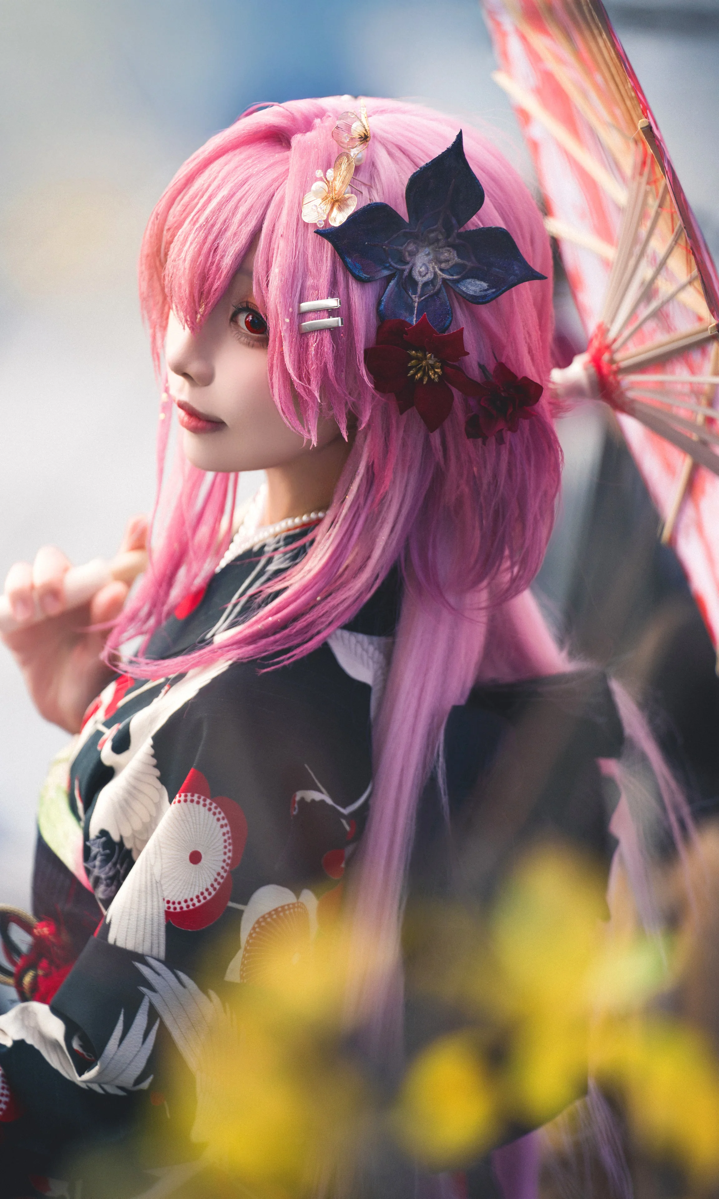 【长夜月cos】清水寺的红叶与红黑和服 - 第 2 张