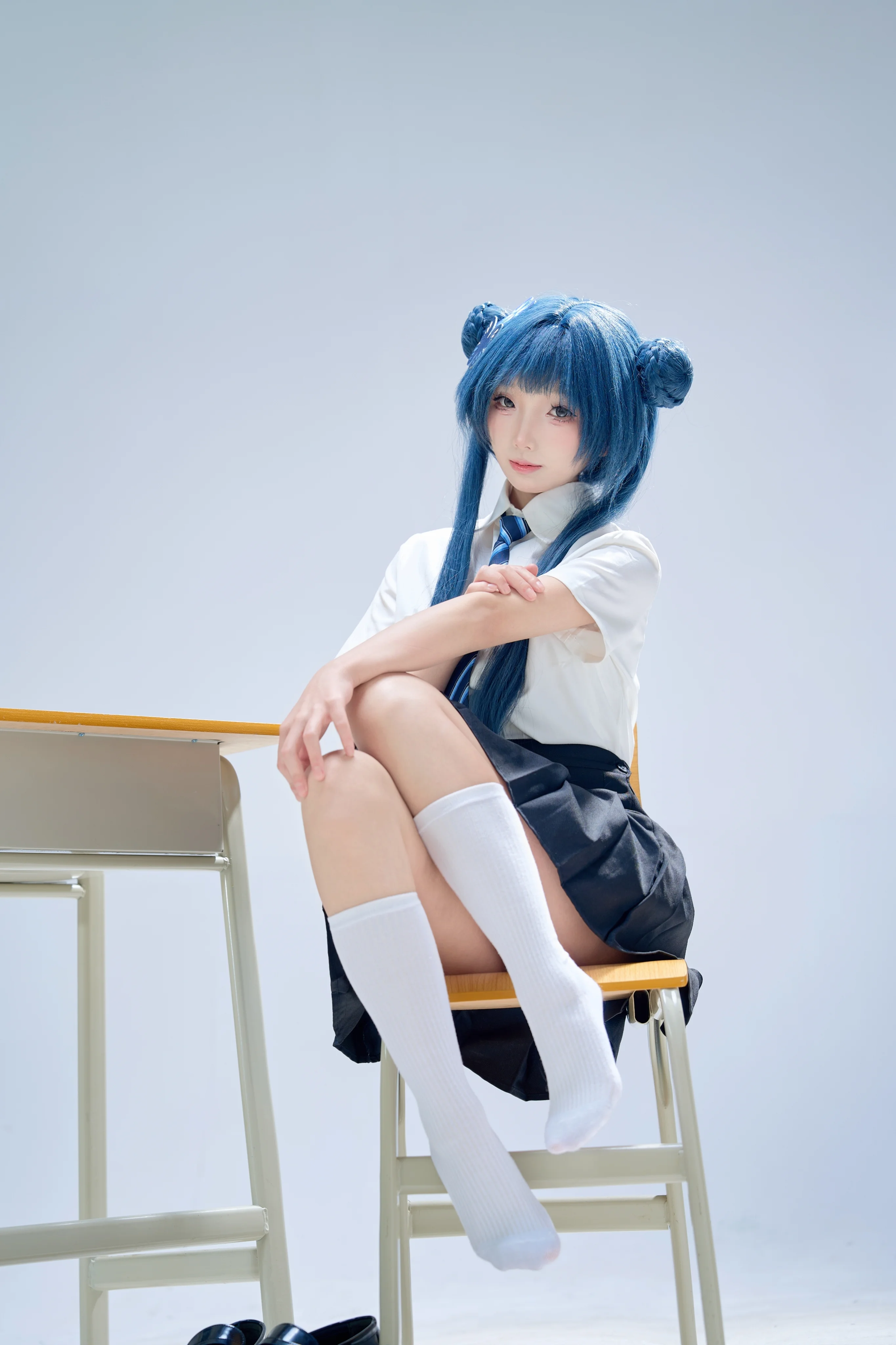 【妃咲cos】蔚蓝档案JK制服，清爽浅蓝瞬间定格