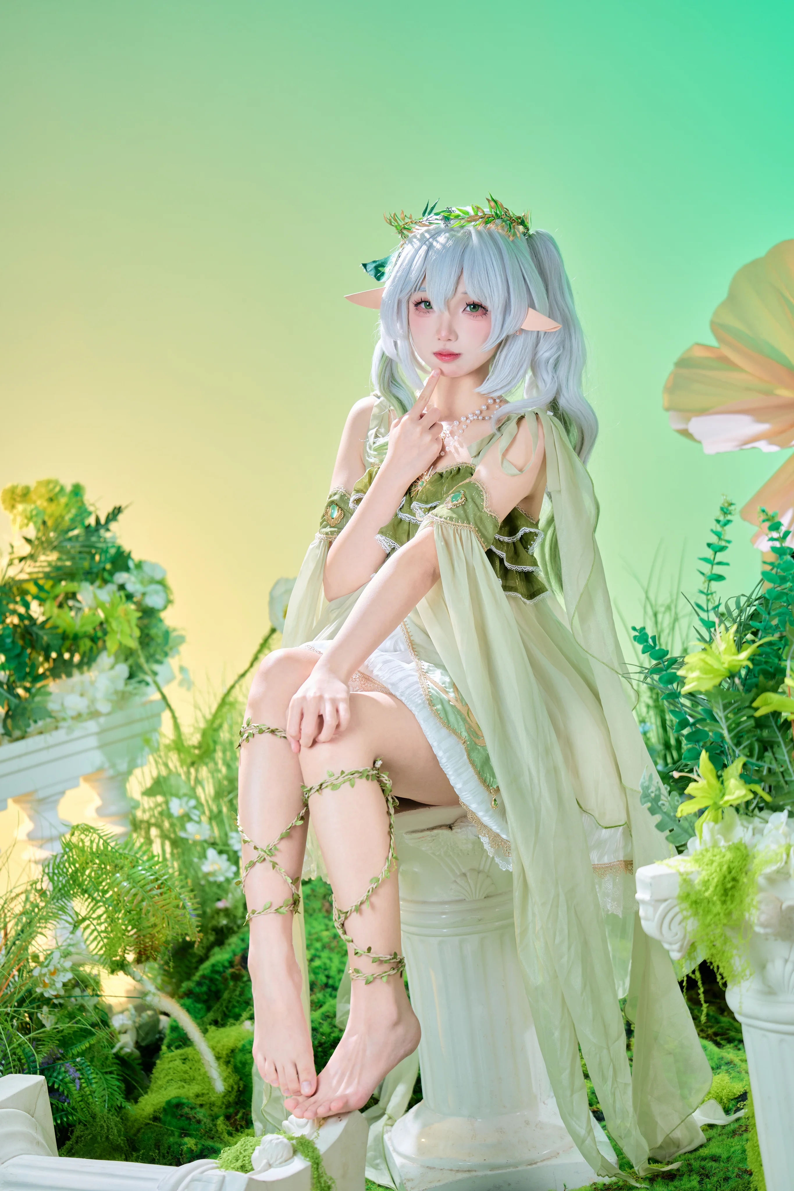 【纳西妲cos】原神草神的精灵花嫁清透棚拍 - 第 2 张