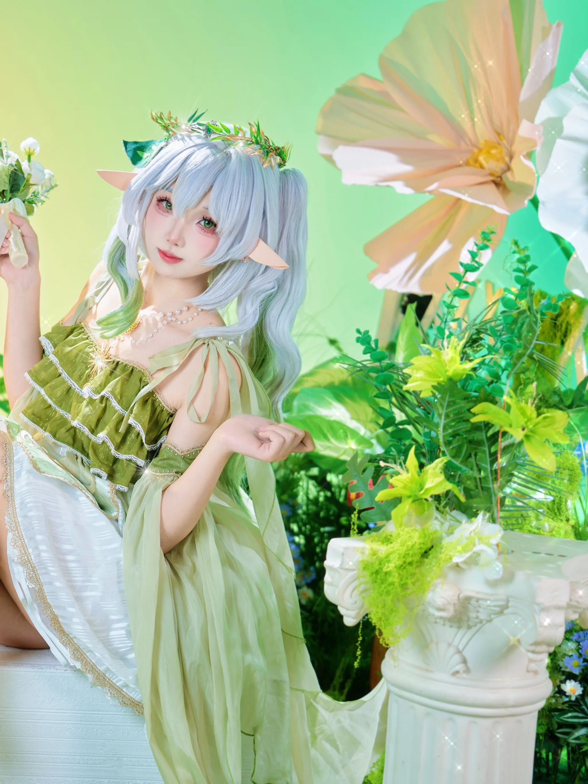 【纳西妲cos】精灵花嫁主题，清新治愈的草元素视觉 - 第 2 张