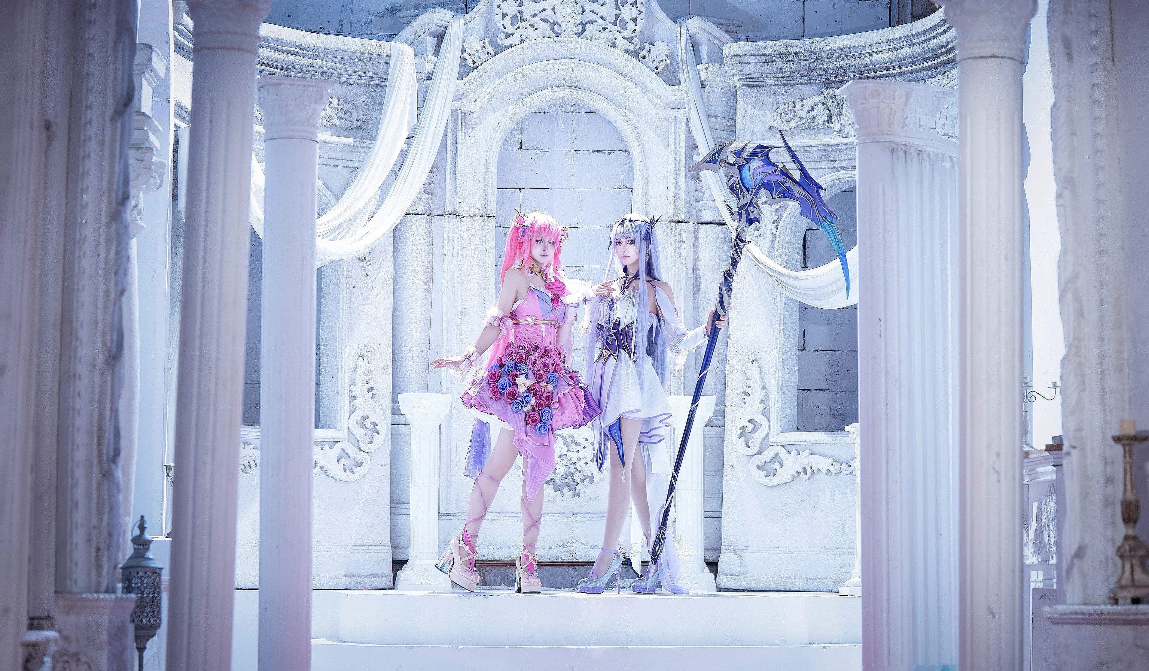 【圣采儿陈樱儿cos】神印王座双圣女同框布景花絮 - 第 10 张