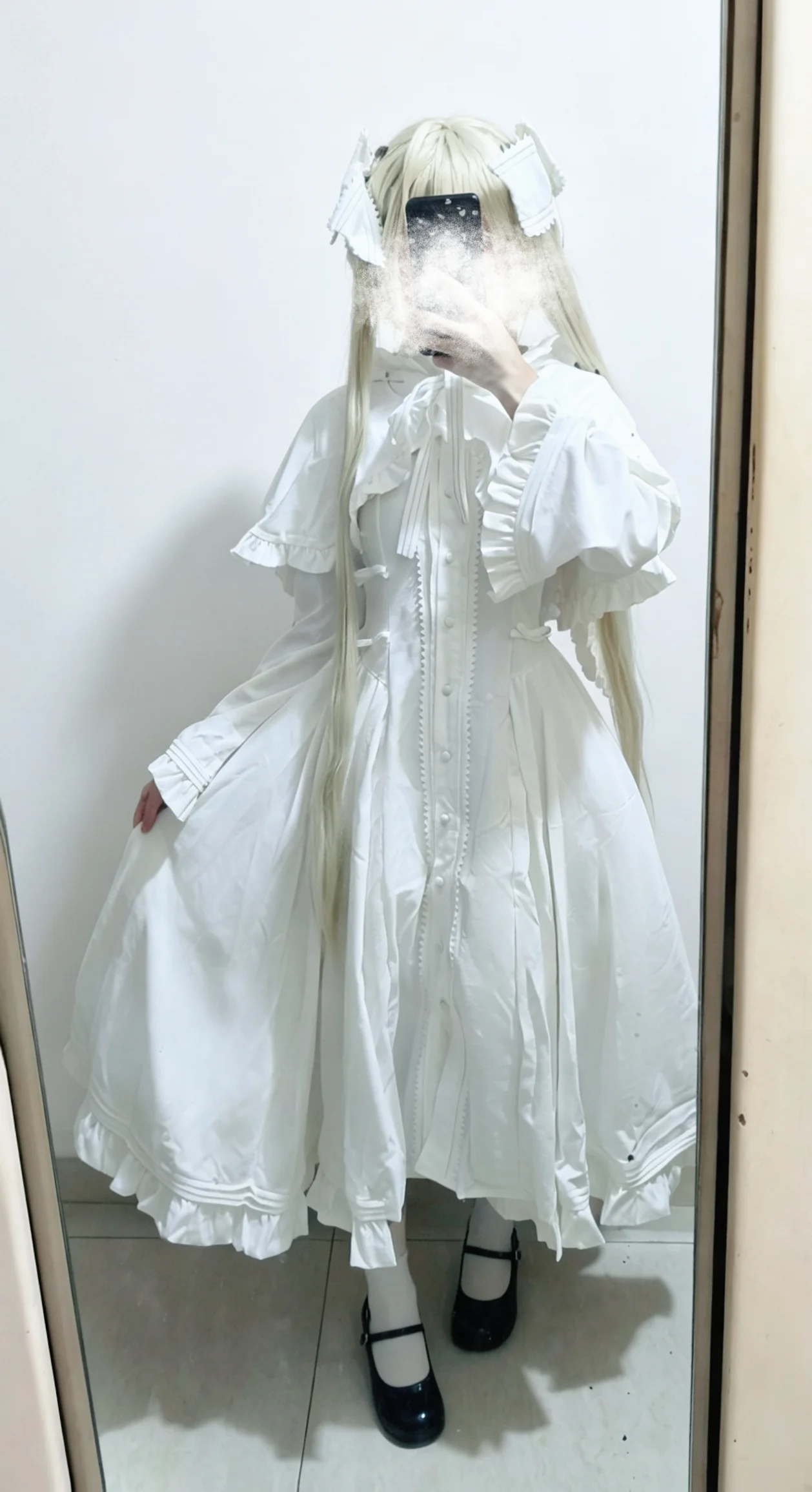 【春日野穹 コスプレ】ヨスガノソラ、白ワンピと青いうさぎの鏡面再現