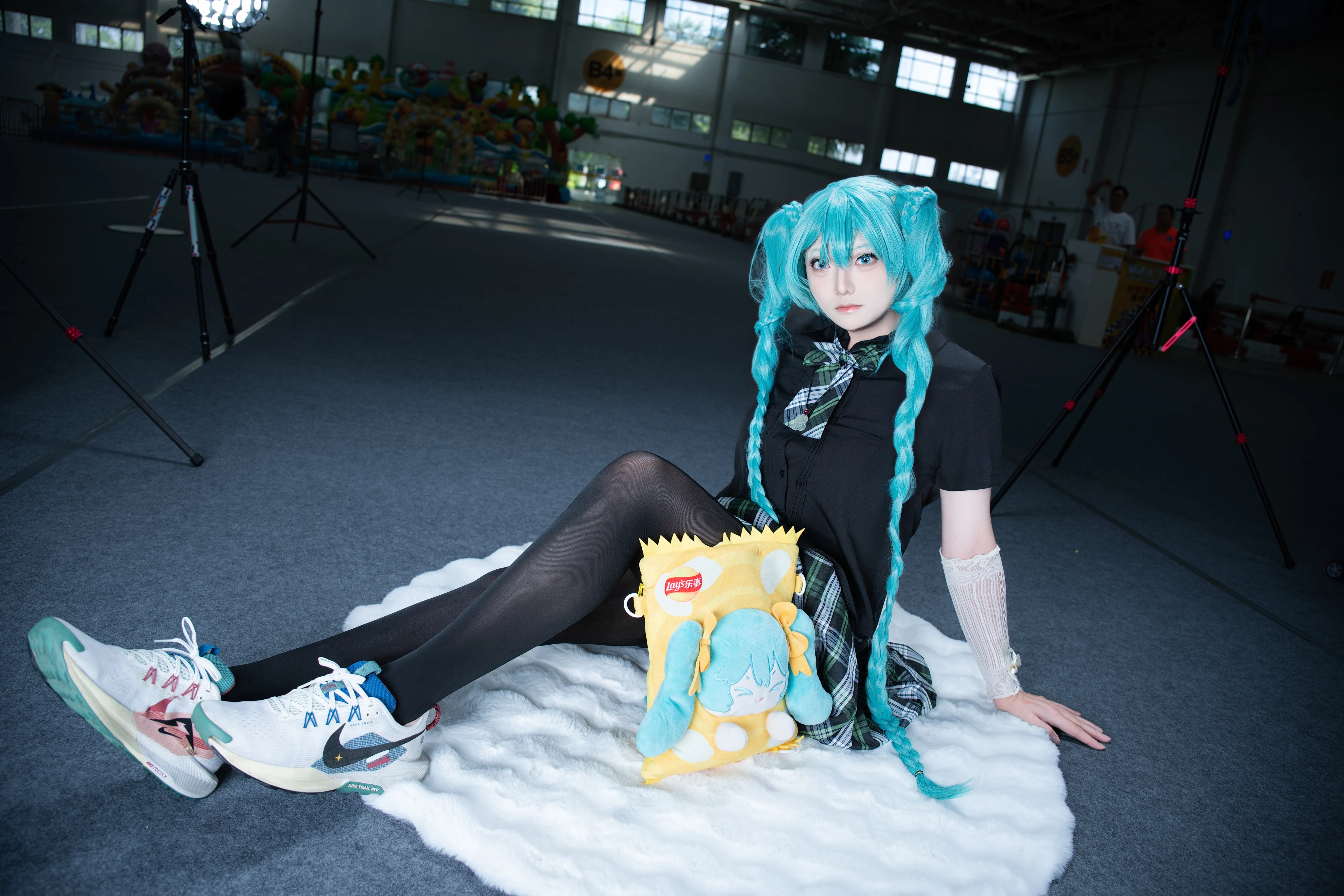【初音未来cos】佛山CWD1场照，黑丝加运动鞋的舒适穿搭