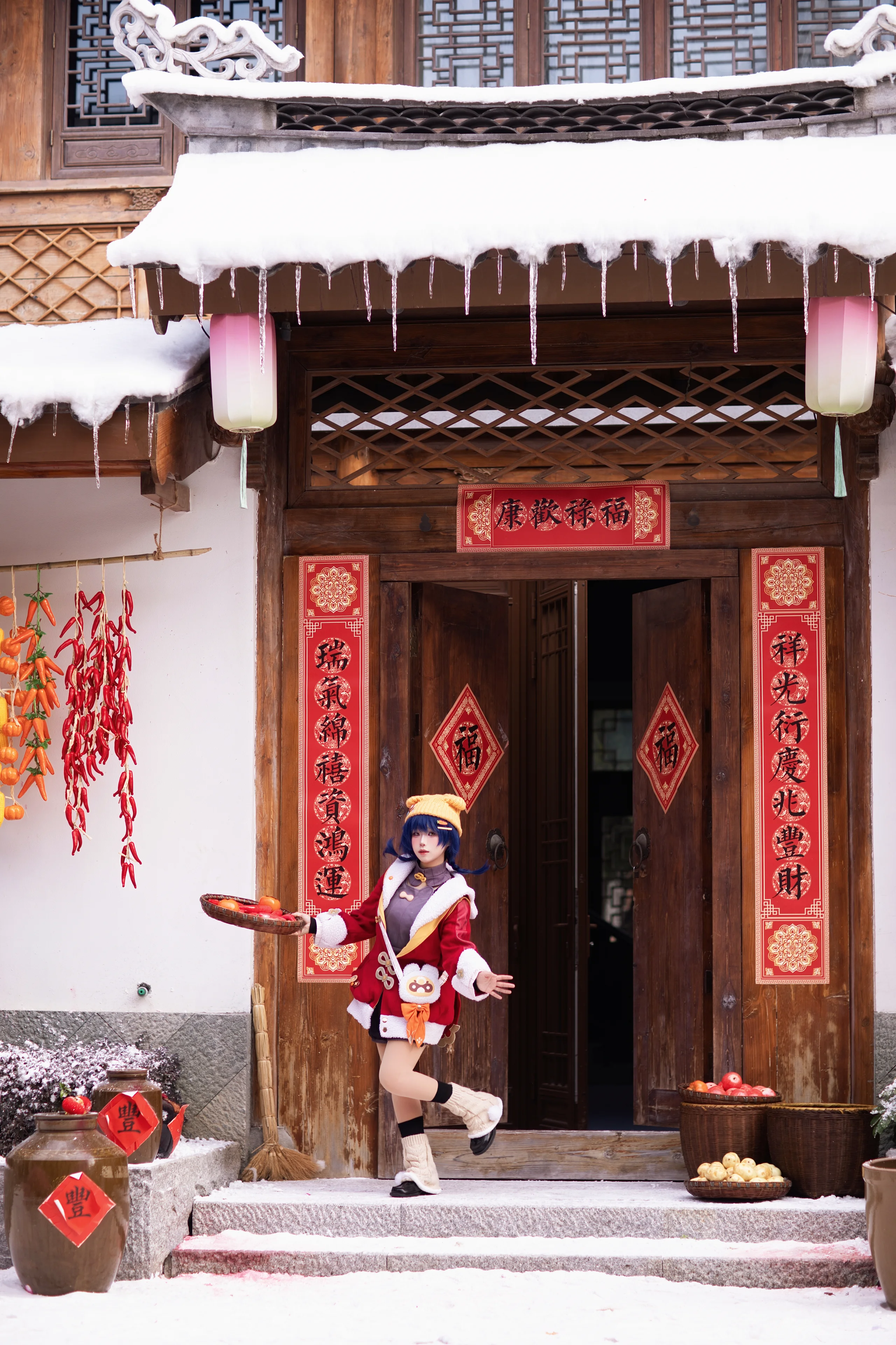【香菱cos】原神新春雪景大厨拜年