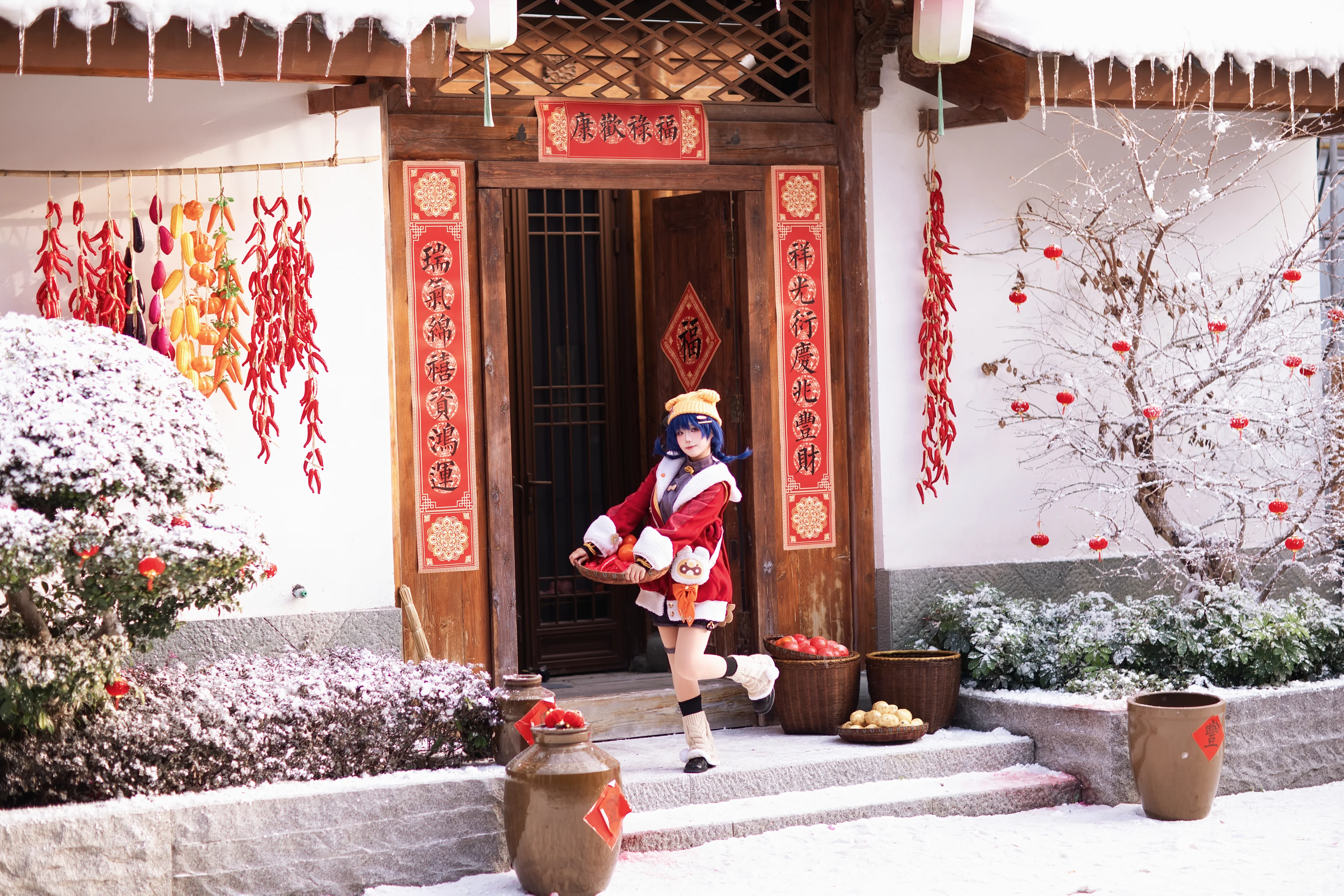 【香菱cos】原神新春雪景大厨拜年 - 第 5 张