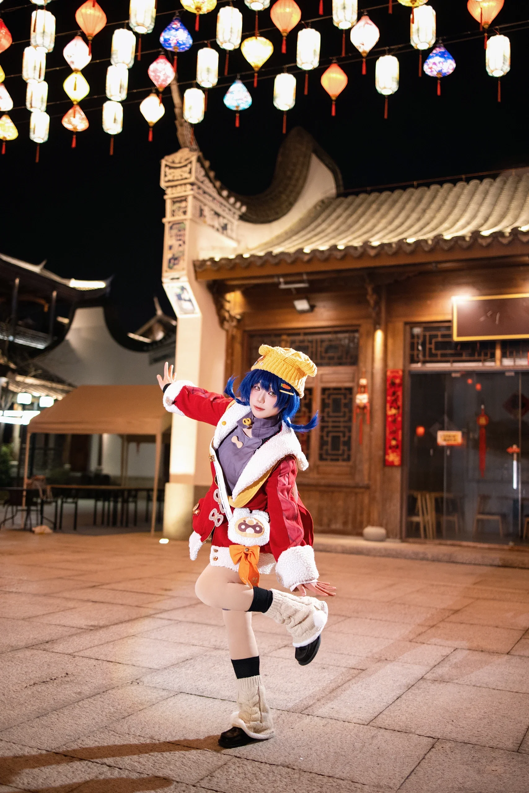 【香菱cos】原神海灯节夜景，灯影里的璃月烟火气