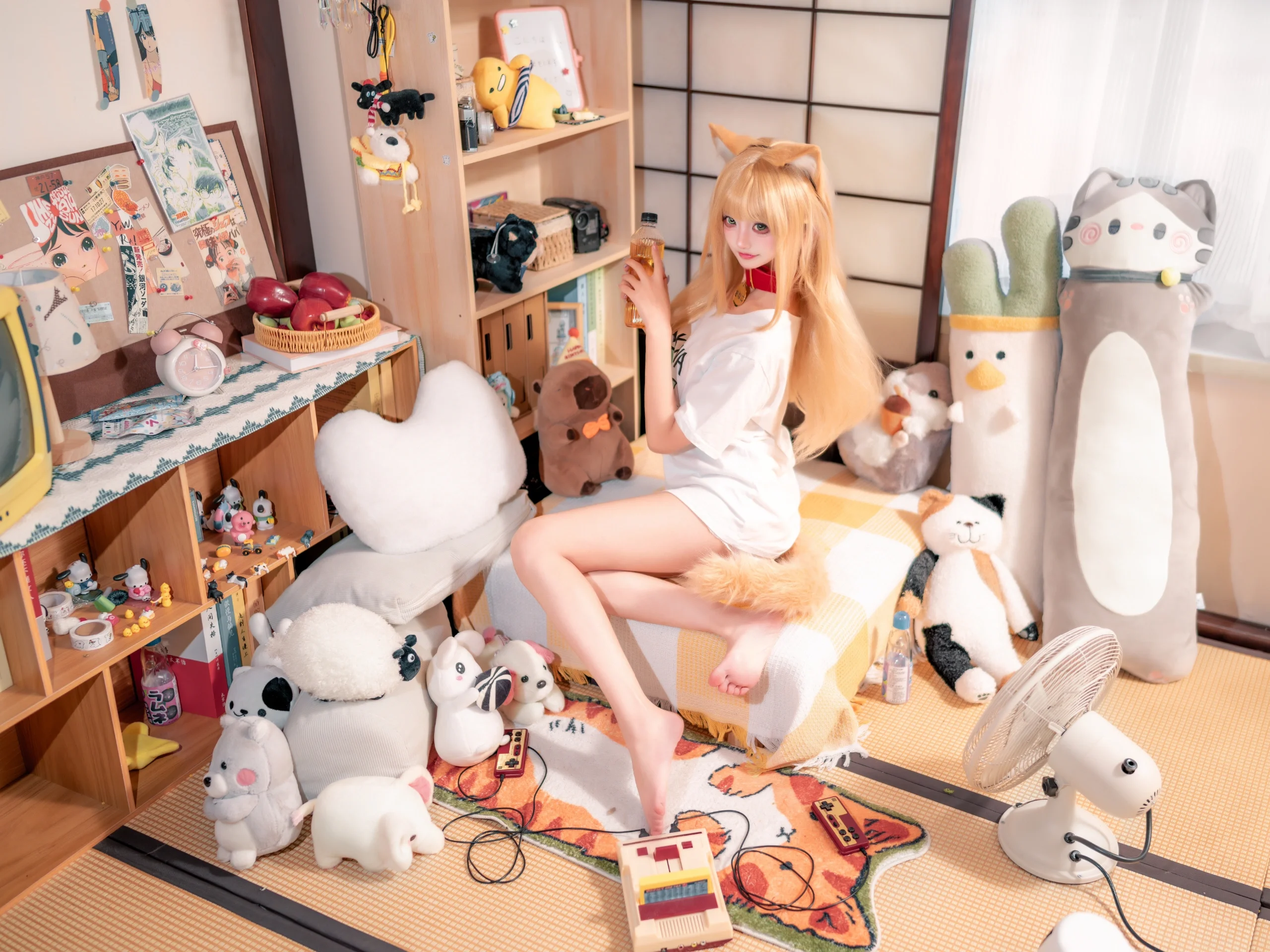 【日系ホームフォト】獣耳コスプレスタジオ撮影記録、アンニュイな週末の2次元少女の雰囲気 - 2 枚目