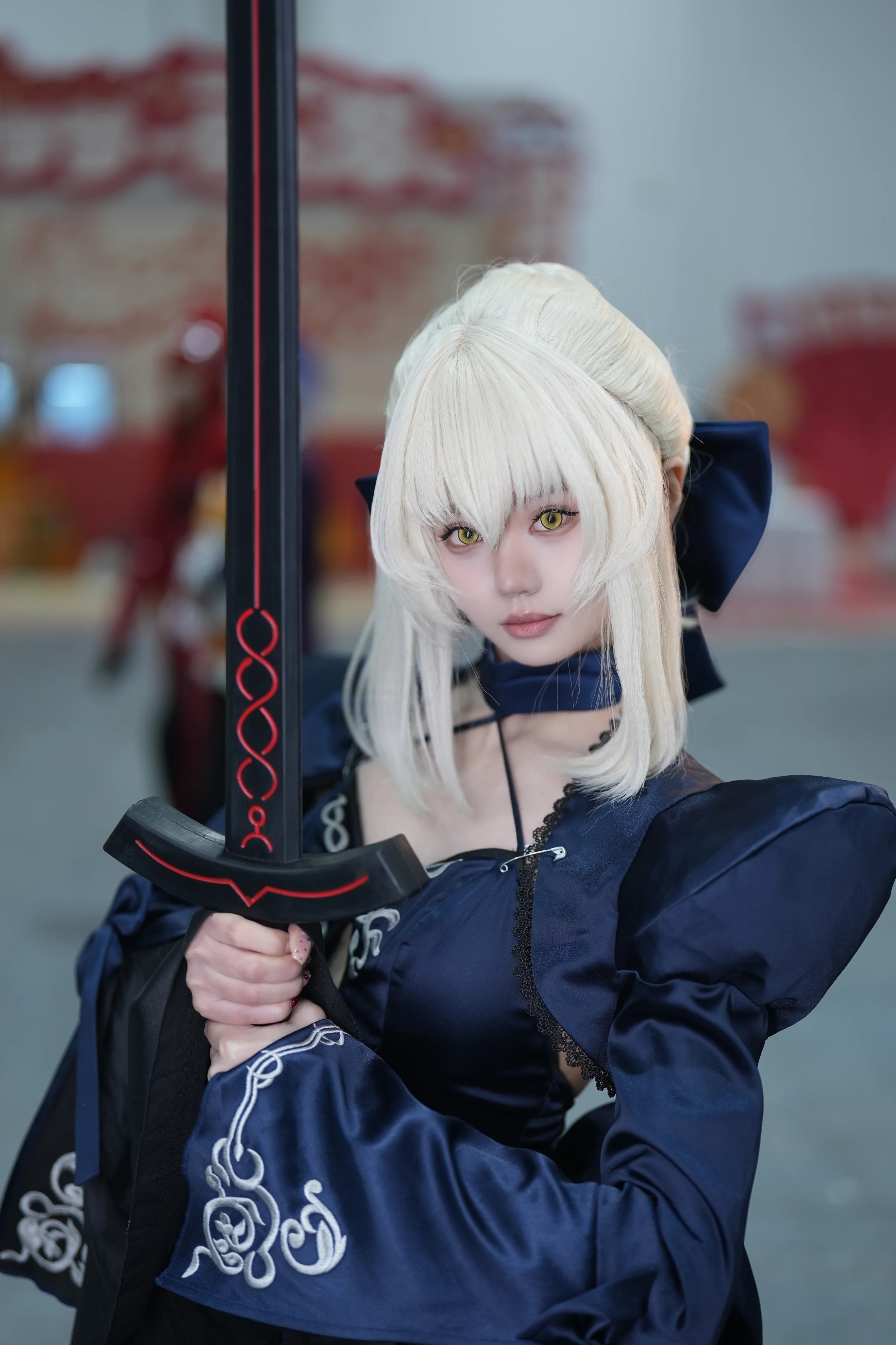 【黑呆cos】杭州梦乡D1返图，藏蓝礼服与银白假发 - 第 2 张