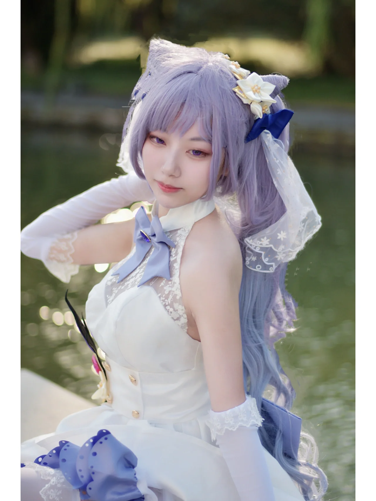 【刻晴cos】原神刻晴花嫁，白纱下的玉衡星 - 第 3 张