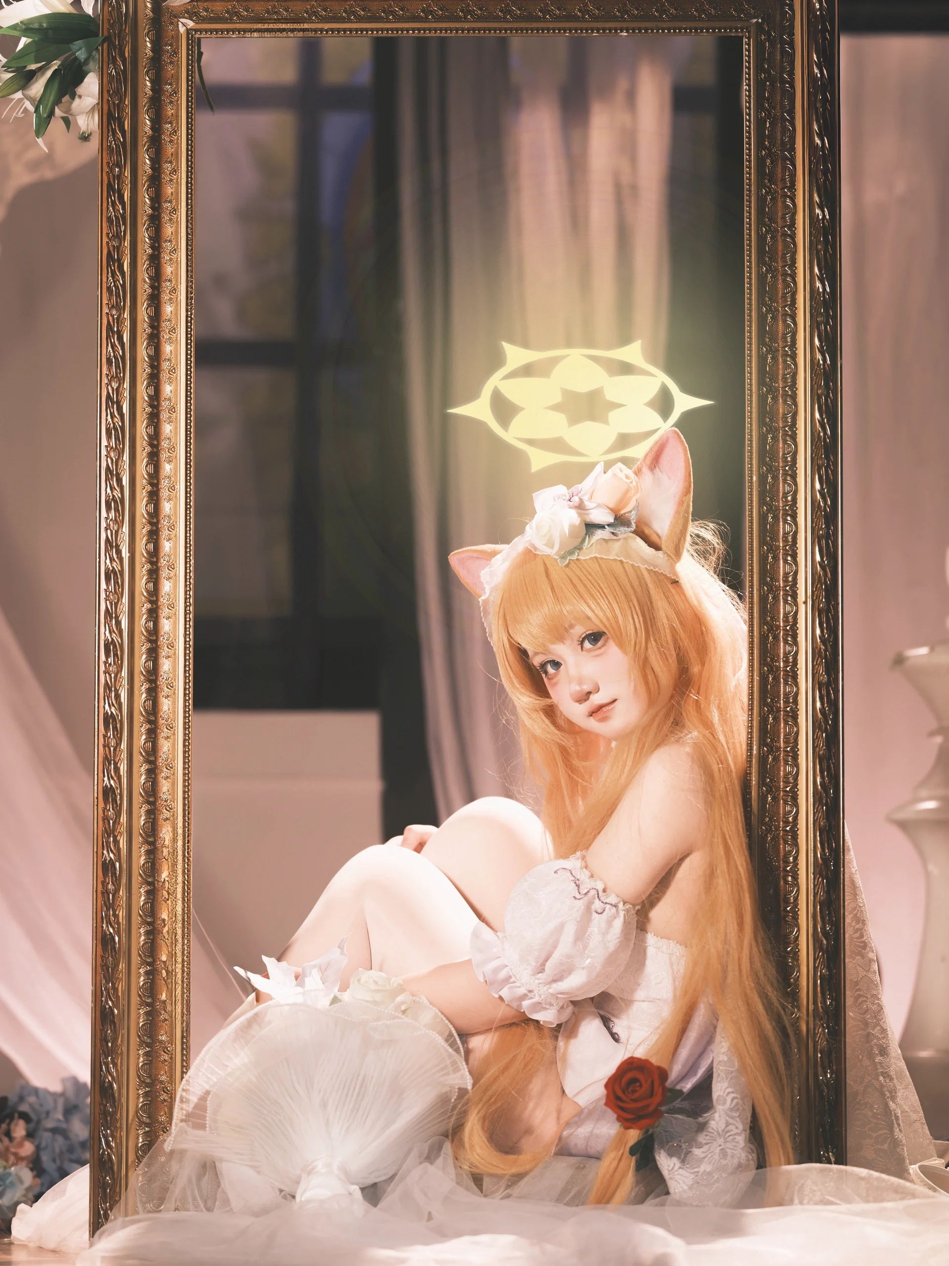 【伊落玛丽cos】蔚蓝档案纯白誓约，画框里的少女