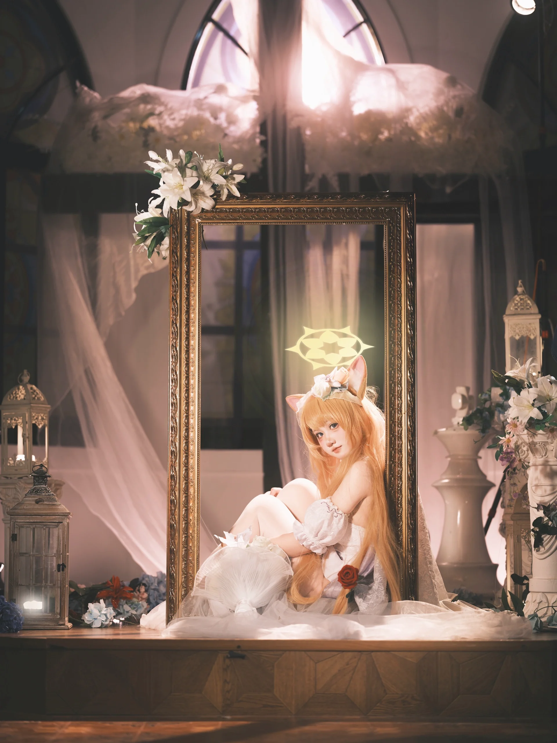 【伊落玛丽cos】蔚蓝档案纯白誓约，画框里的少女 - 第 3 张