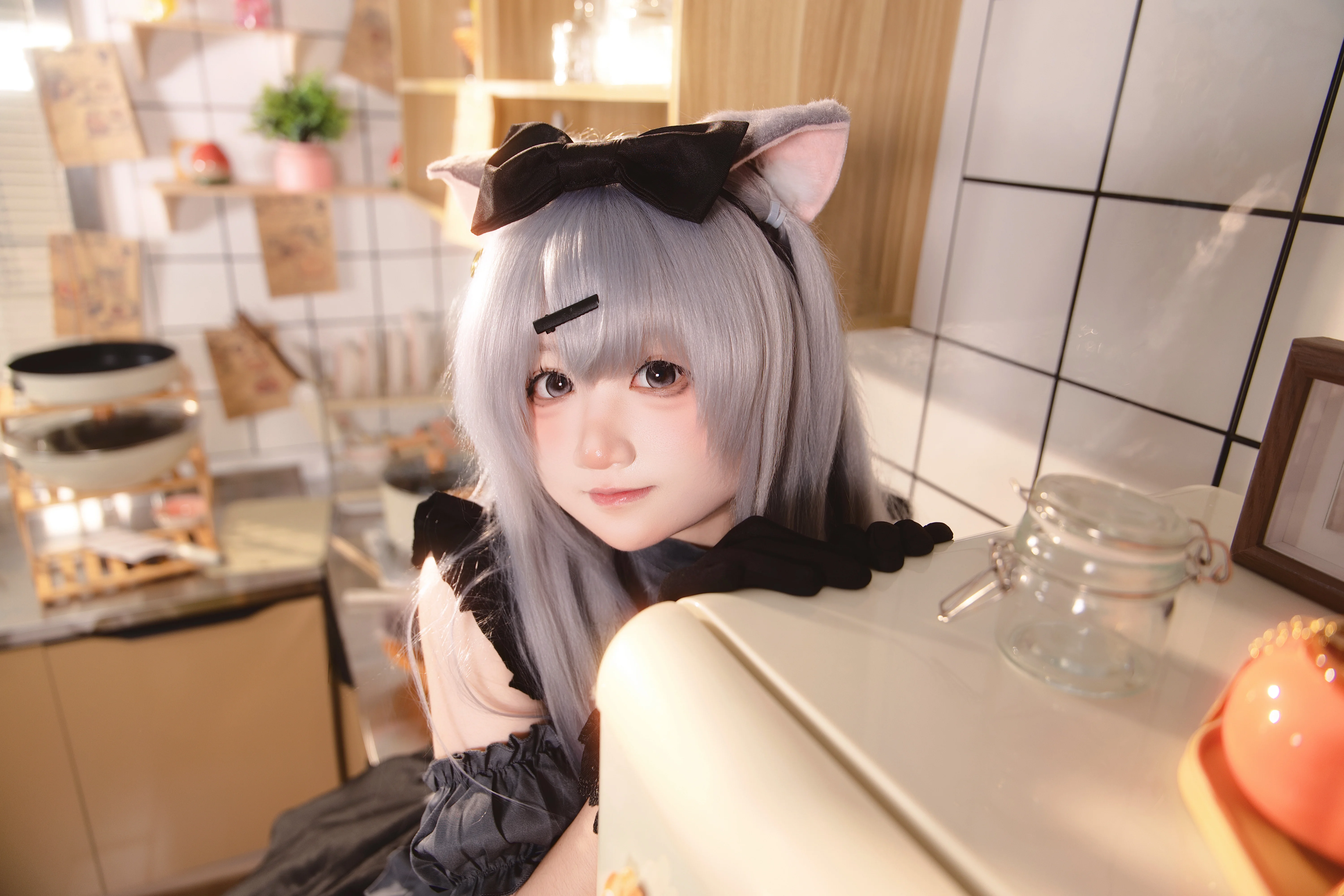 【雪村千绘莉cos】在巧克甜恋的厨房里捕捉日常光影与萌系瞬间 - 第 2 张