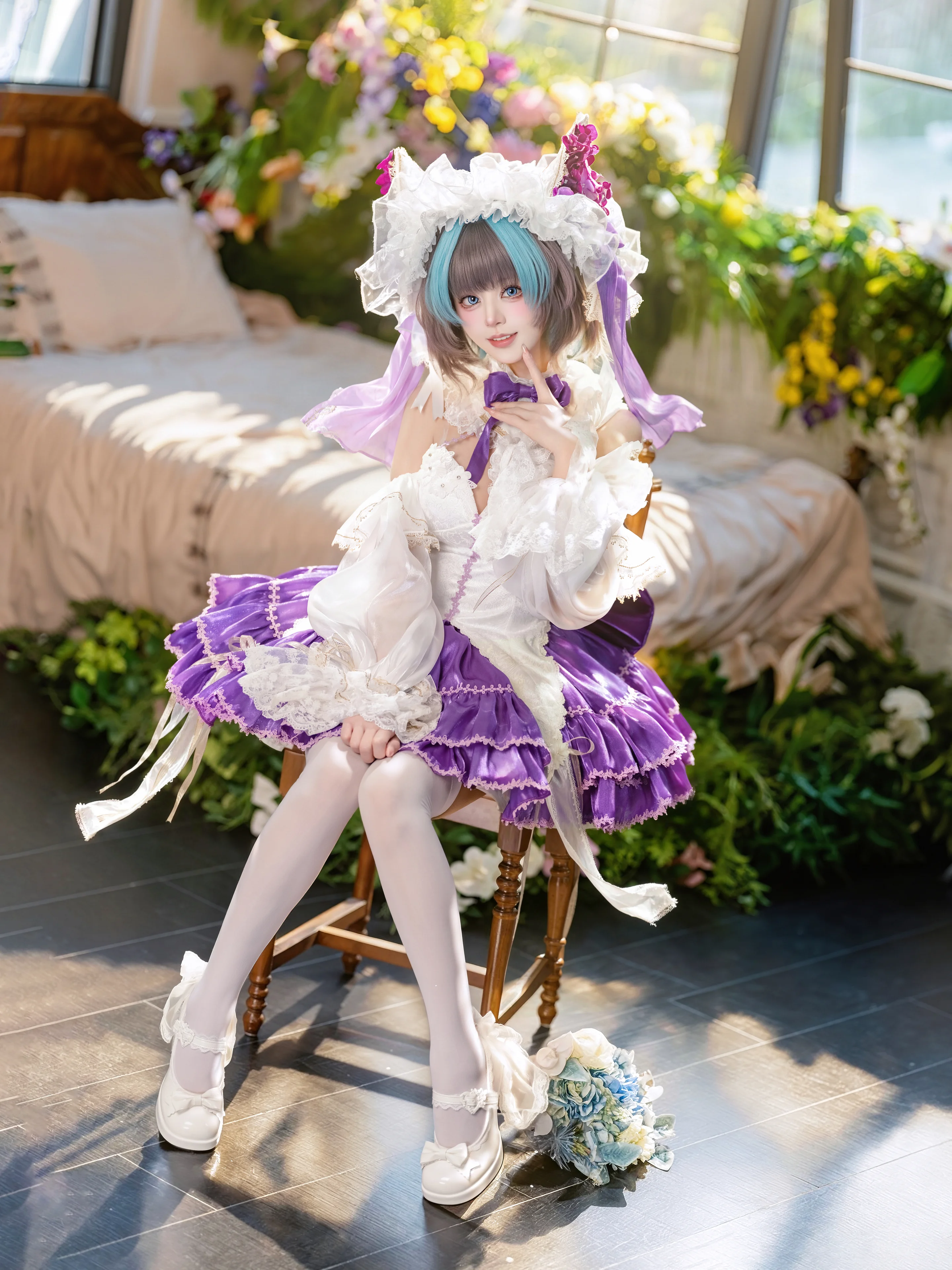 【チェシャー コスプレ】アズールレーン、陽光あふれる温室での華麗なる旋回 - 3 枚目