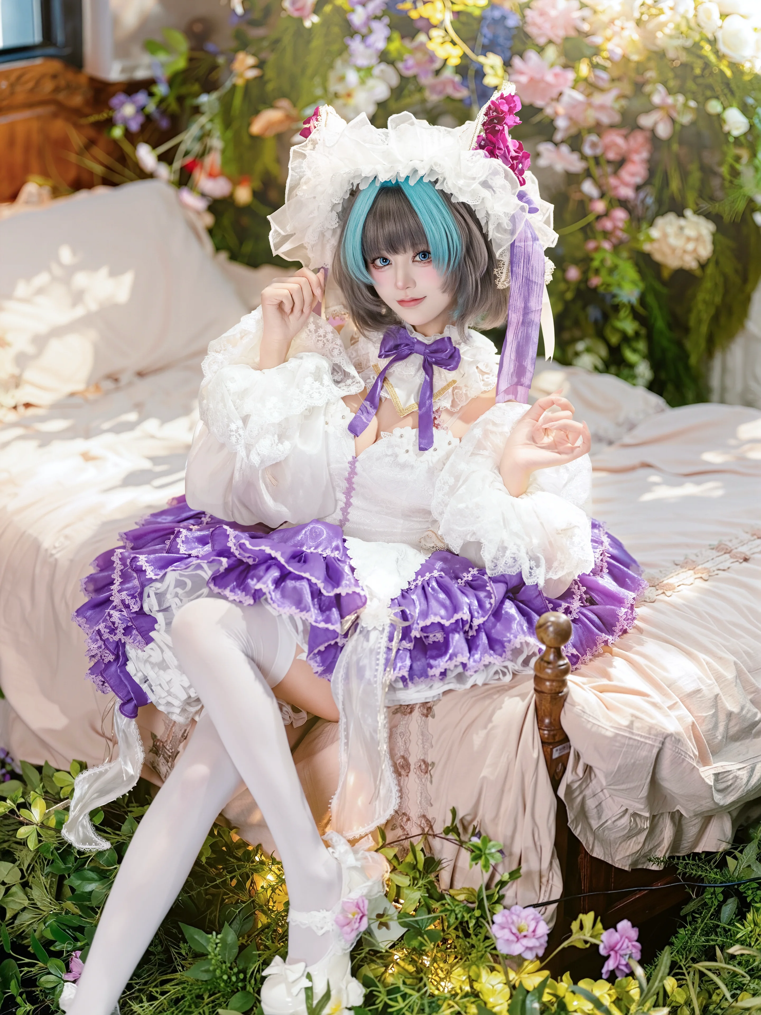 【チェシャー コスプレ】アズールレーン、陽光あふれる温室での華麗なる旋回 - 4 枚目