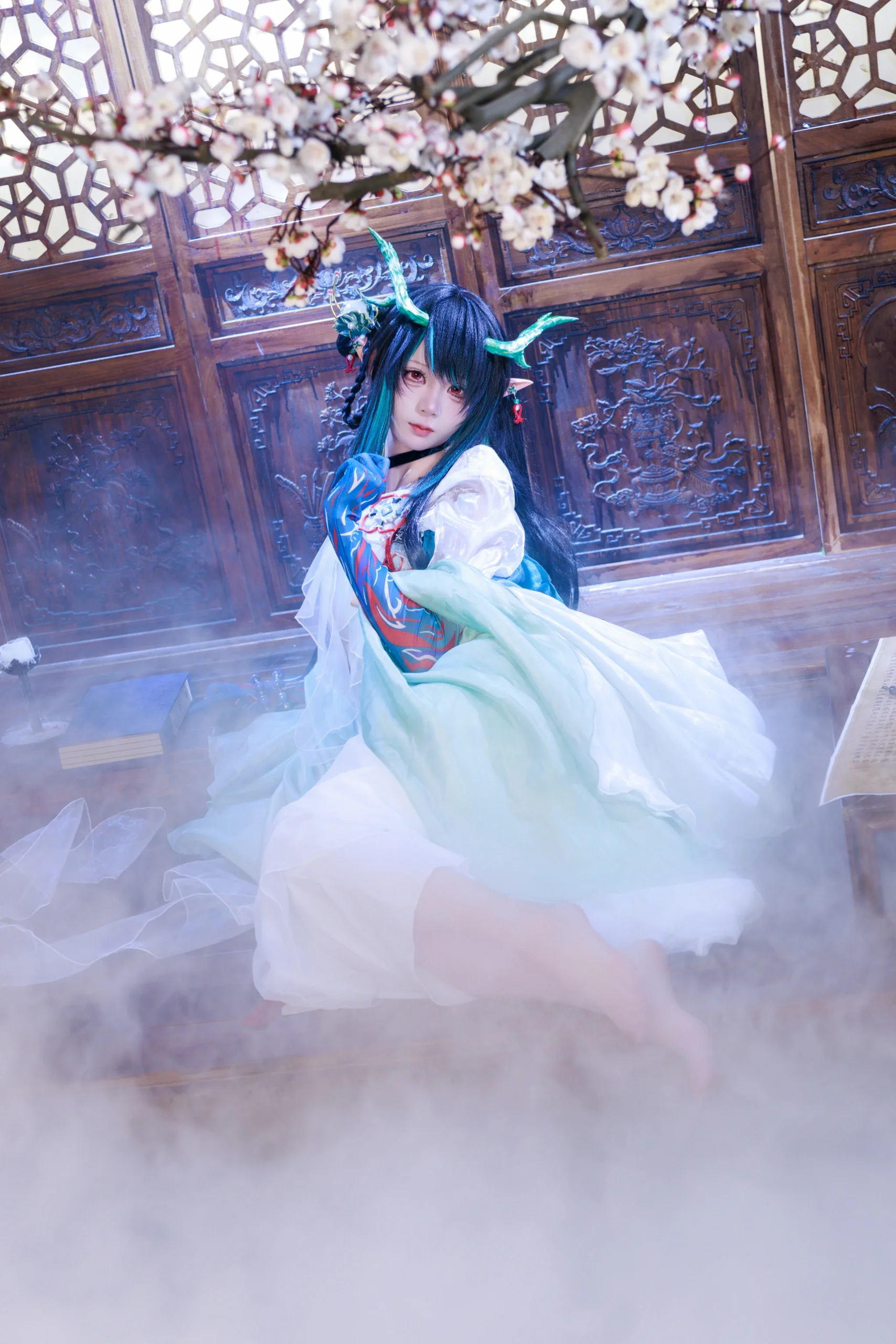[Arknights Dusk Cosplay] The Chinese-Style Atmosphere and Ink-Wash Texture of Cyanide Jade Inkstone - Image 1