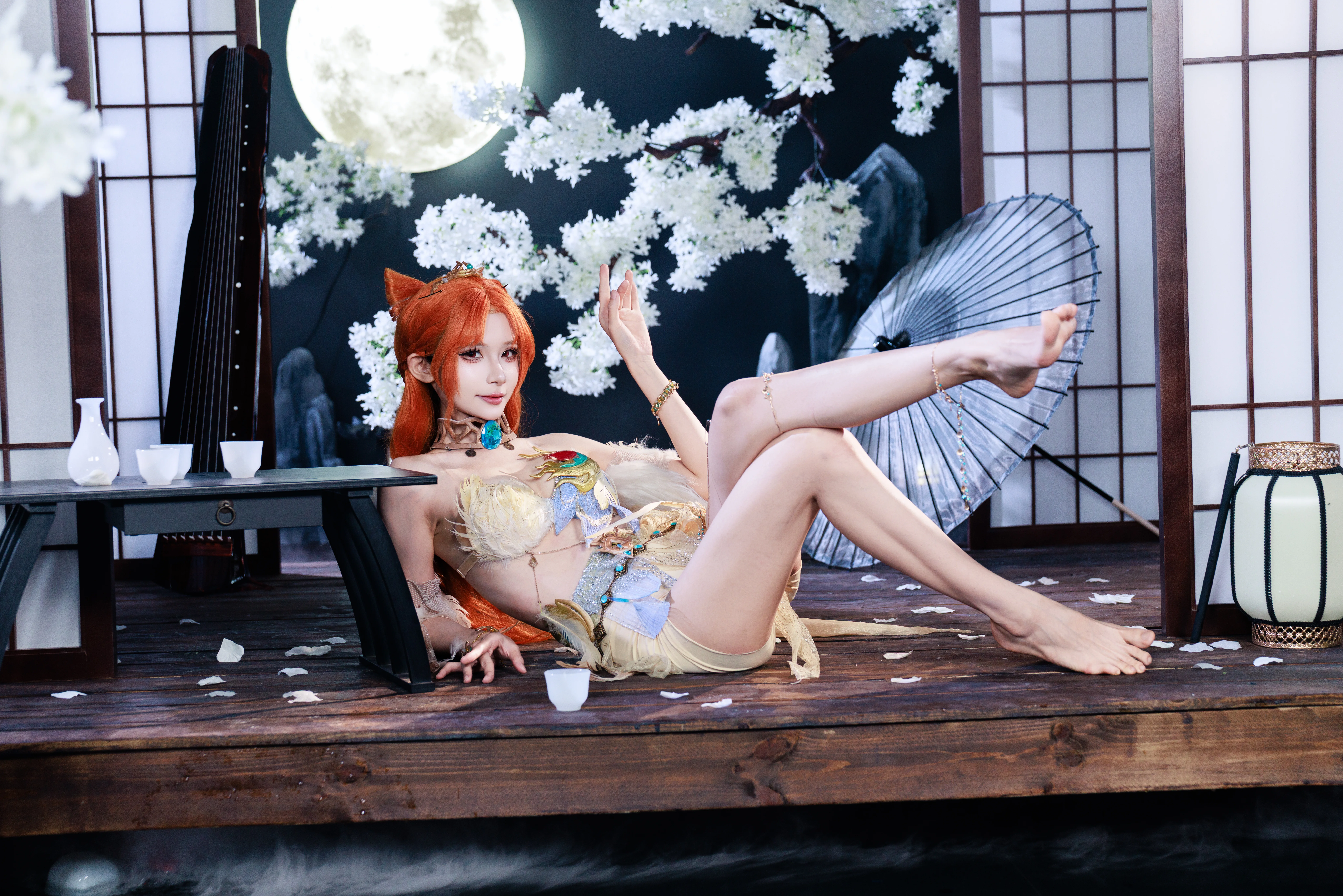 【玉玲瓏cos】永劫無間赤陽天狐，暗夜古宅裡的月色狐影 - 第 1 張