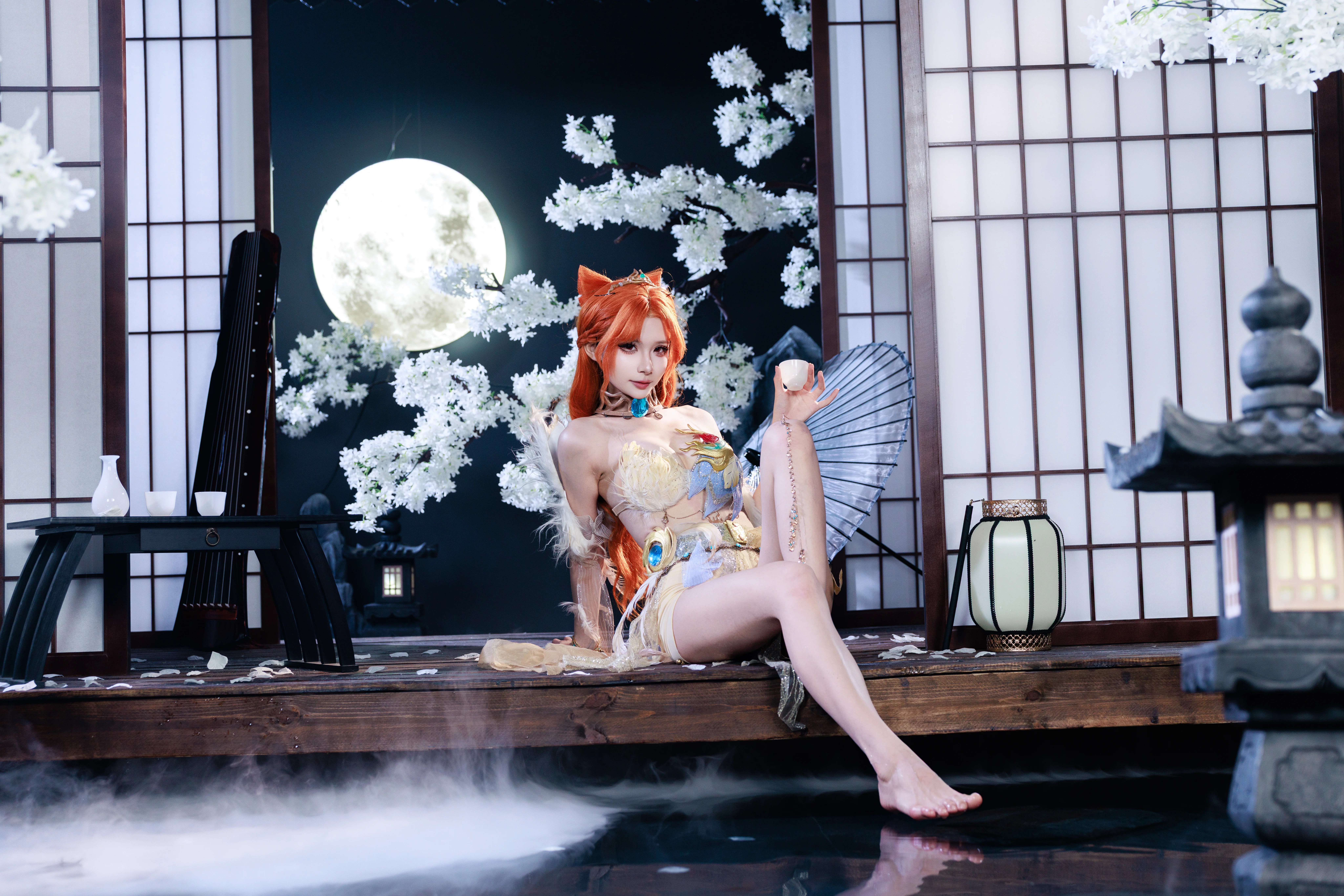 【玉玲瓏cos】永劫無間赤陽天狐，暗夜古宅裡的月色狐影 - 第 2 張