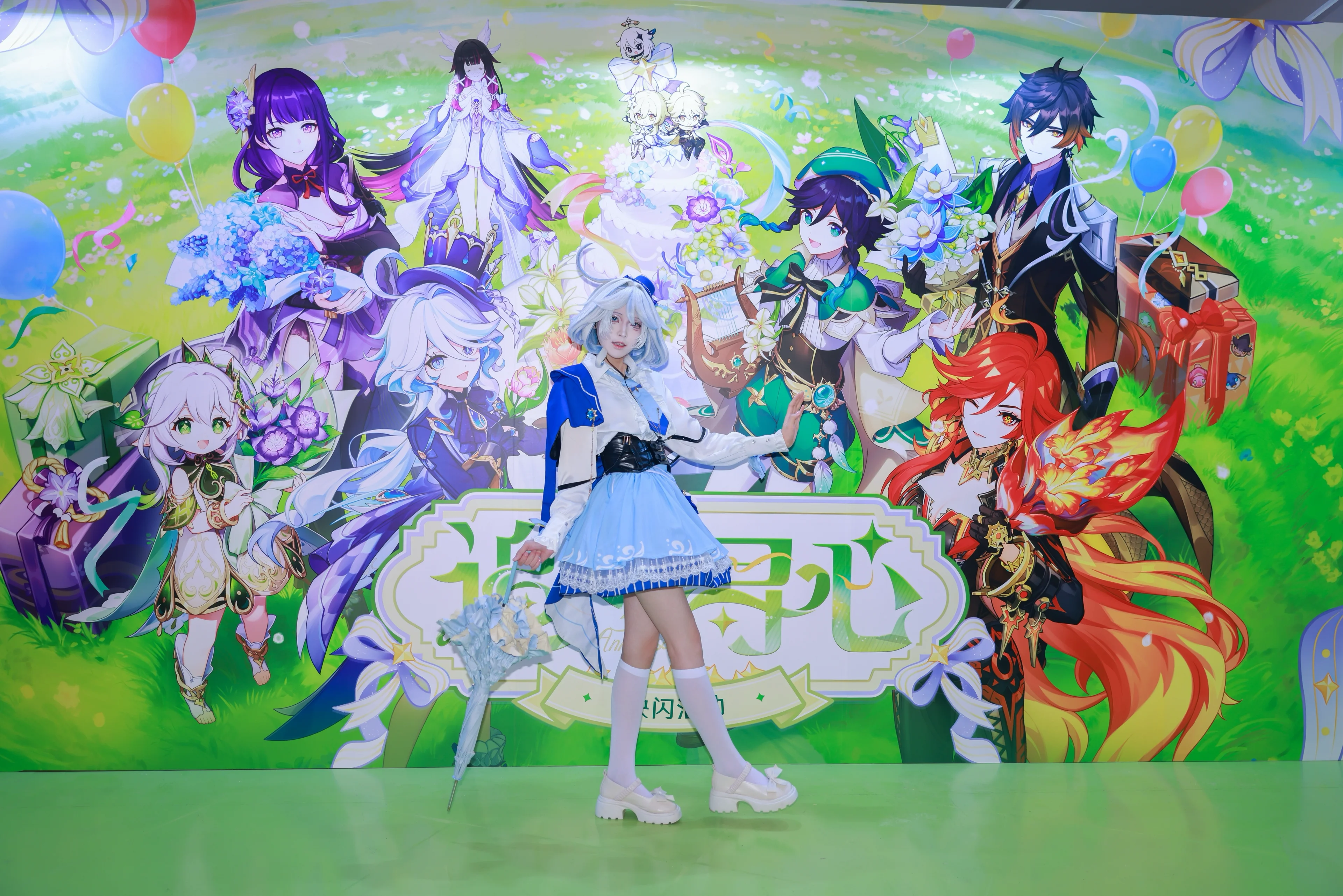 【芙宁娜cos】原神5周年线下打卡，蓝白系穿搭还原全记录 - 第 2 张