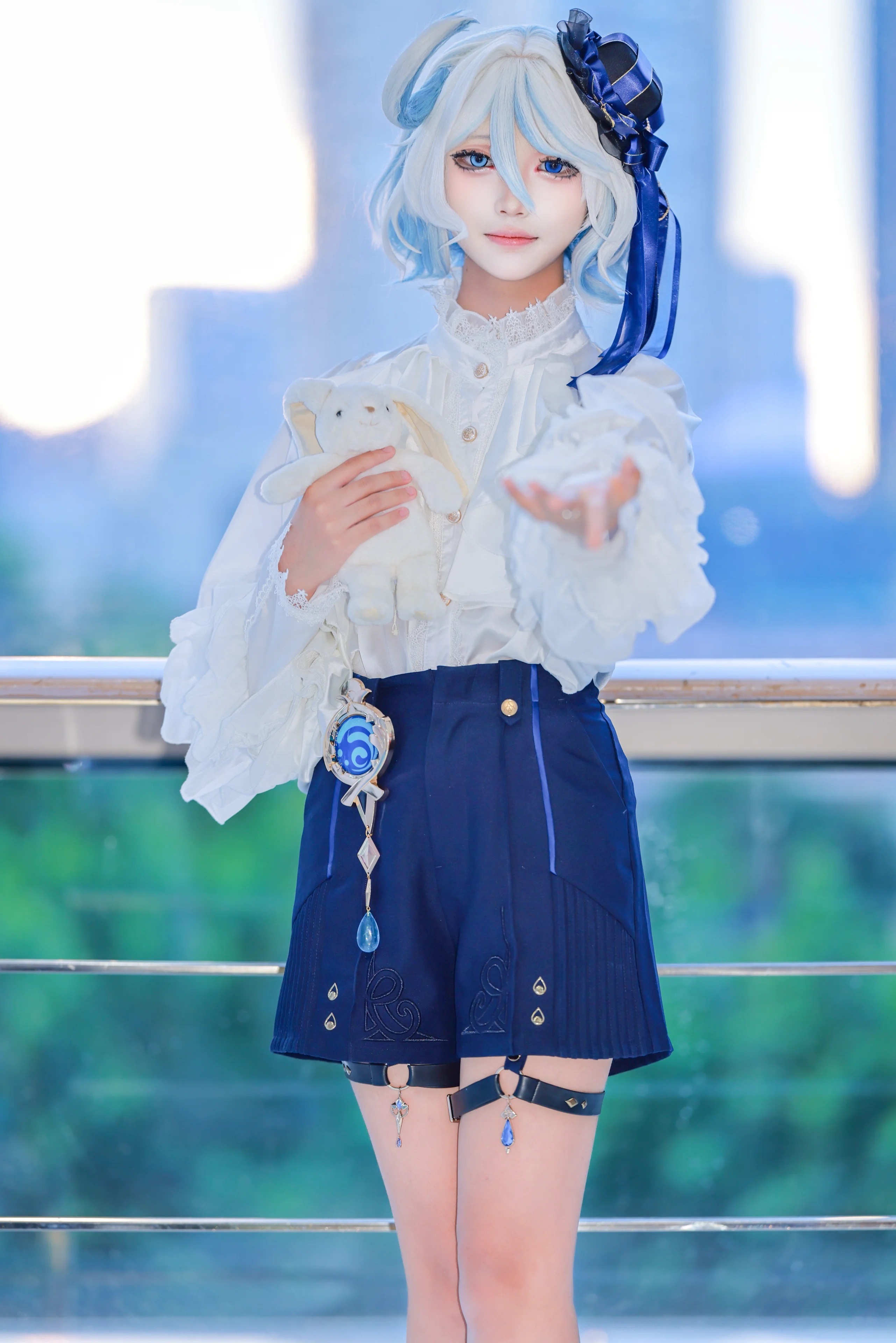 【芙宁娜cos】原神芙宁娜，蓝白交织的质感穿搭记录 - 第 1 张