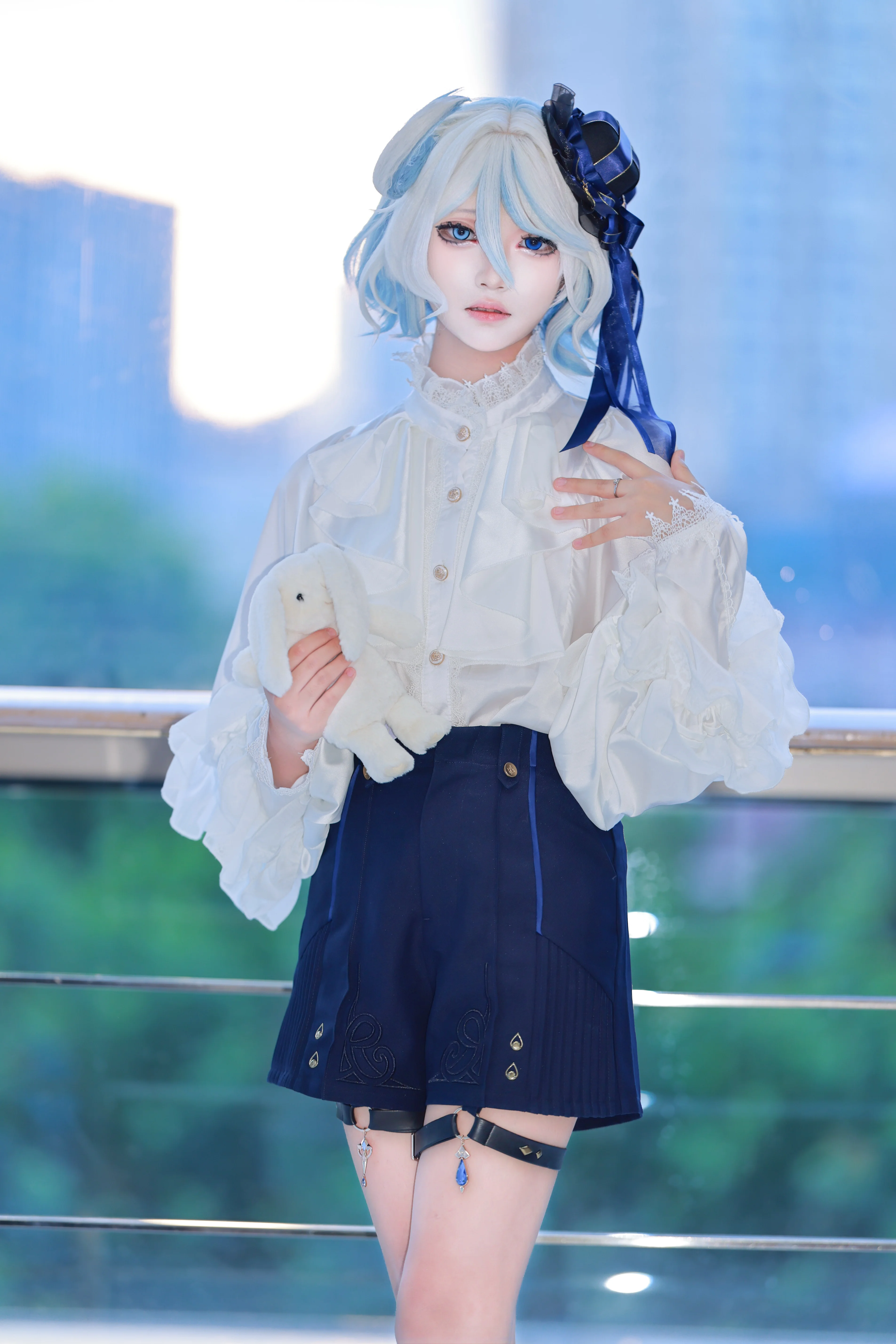 【芙宁娜cos】原神芙宁娜，蓝白交织的质感穿搭记录 - 第 2 张