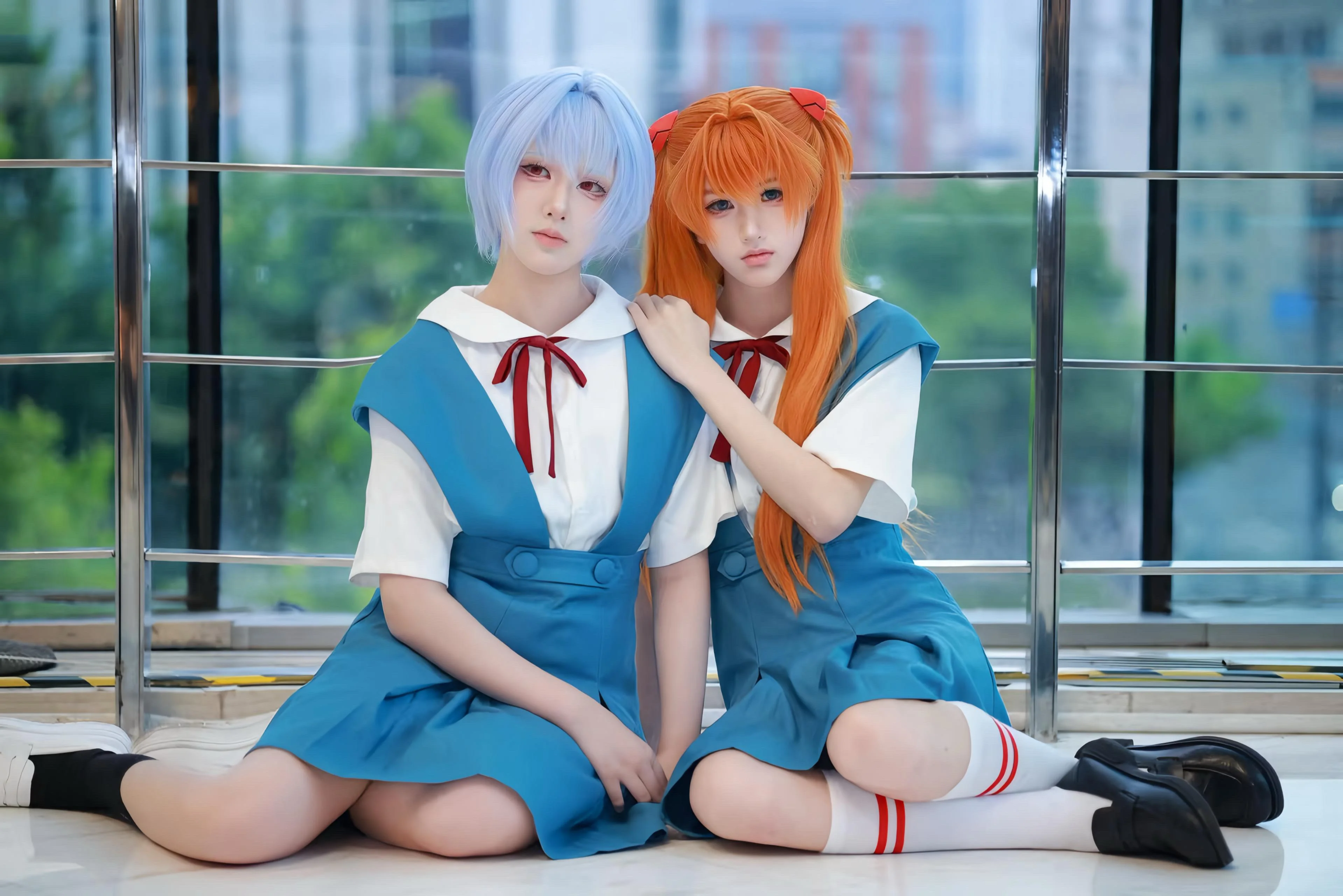 【明日香cos】新世纪福音战士的经典校服搭档，还原度拉满 - 第 2 张