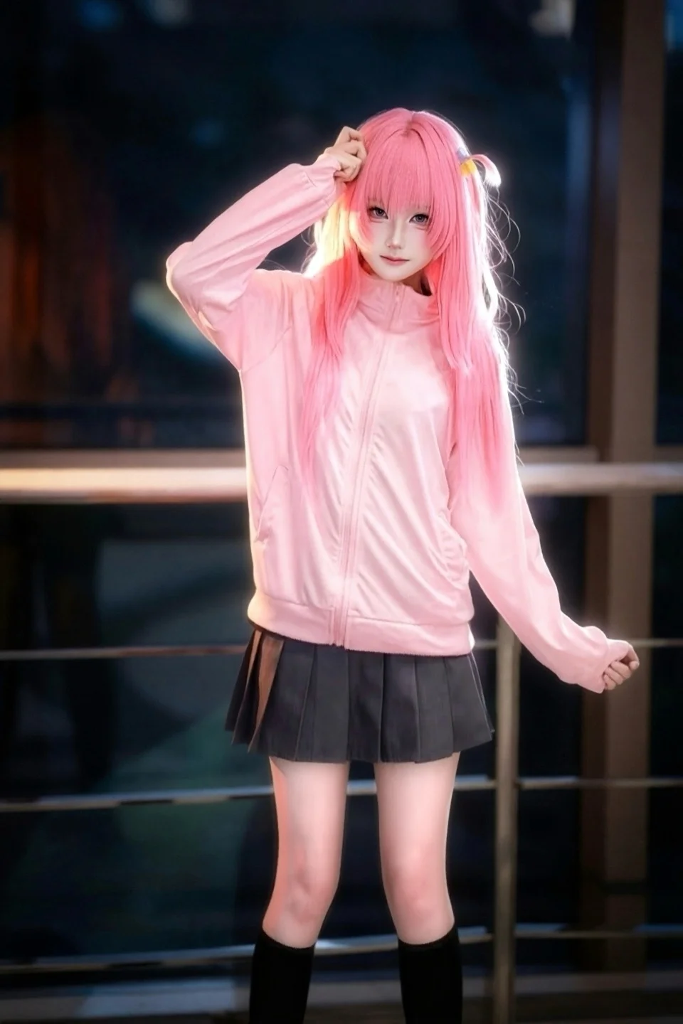 【波奇酱cos】孤独摇滚里的粉色运动服穿搭记录 - 第 2 张